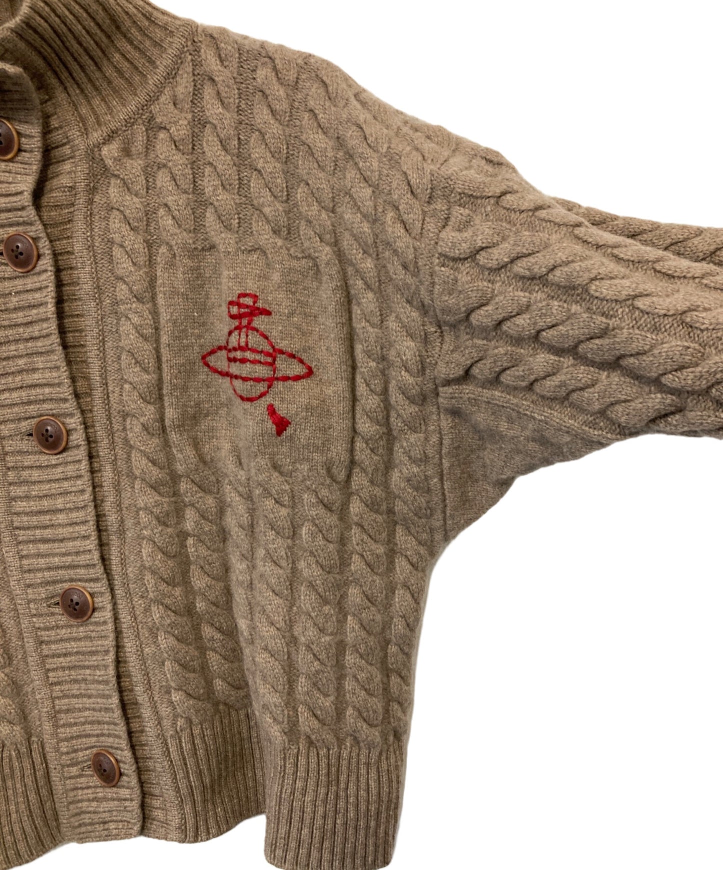 [Pre-owned] Vivienne Westwood RED LABEL Orb Embroidery Cable Knit Cardigan 17-12-132026