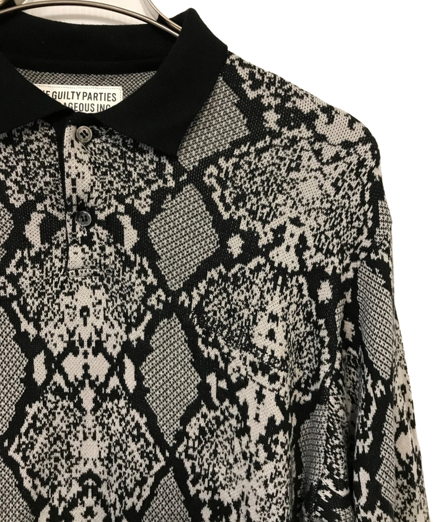 [Pre-owned] WACKO MARIA PYTHON KNIT JACQUARD POLO SHIRT