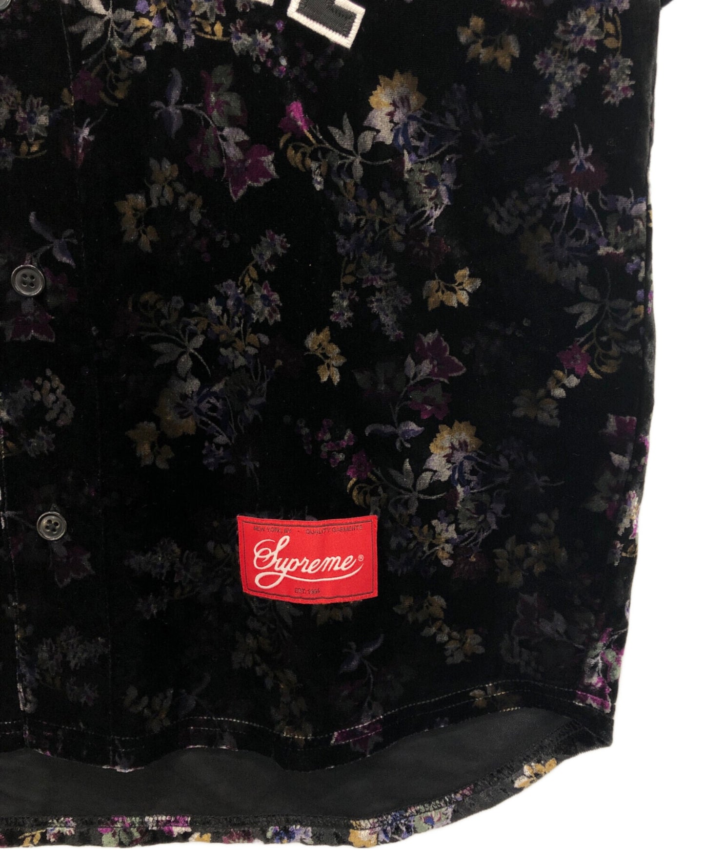 [Pre-owned] SUPREME Floral Velour Baseball Jersey