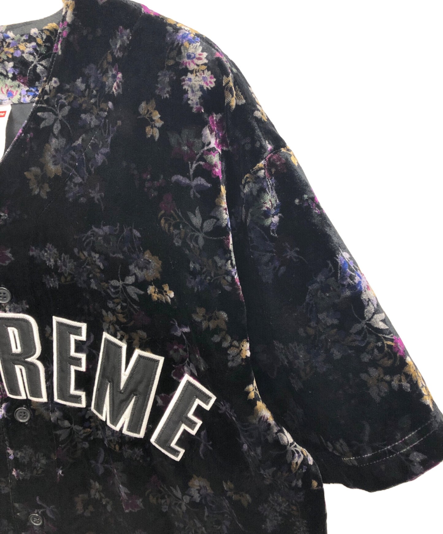 [Pre-owned] SUPREME Floral Velour Baseball Jersey