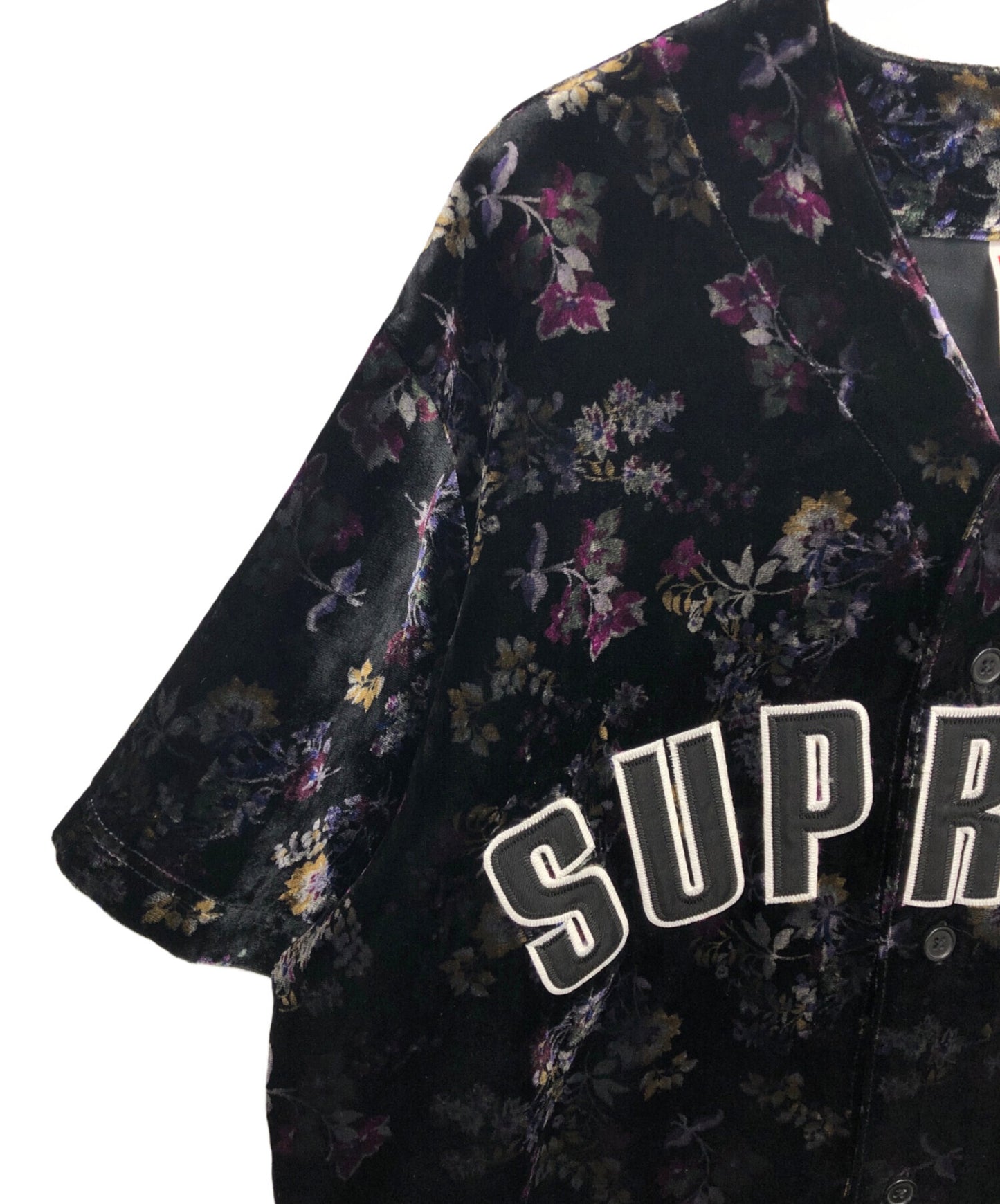 [Pre-owned] SUPREME Floral Velour Baseball Jersey