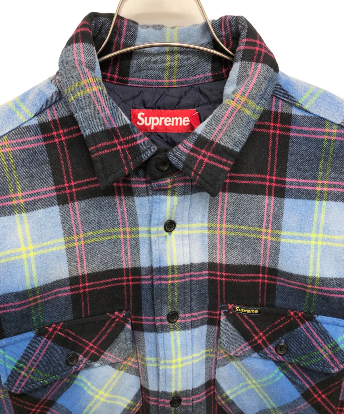 [Pre-owned] SUPREME Quilted Plaid Shirt