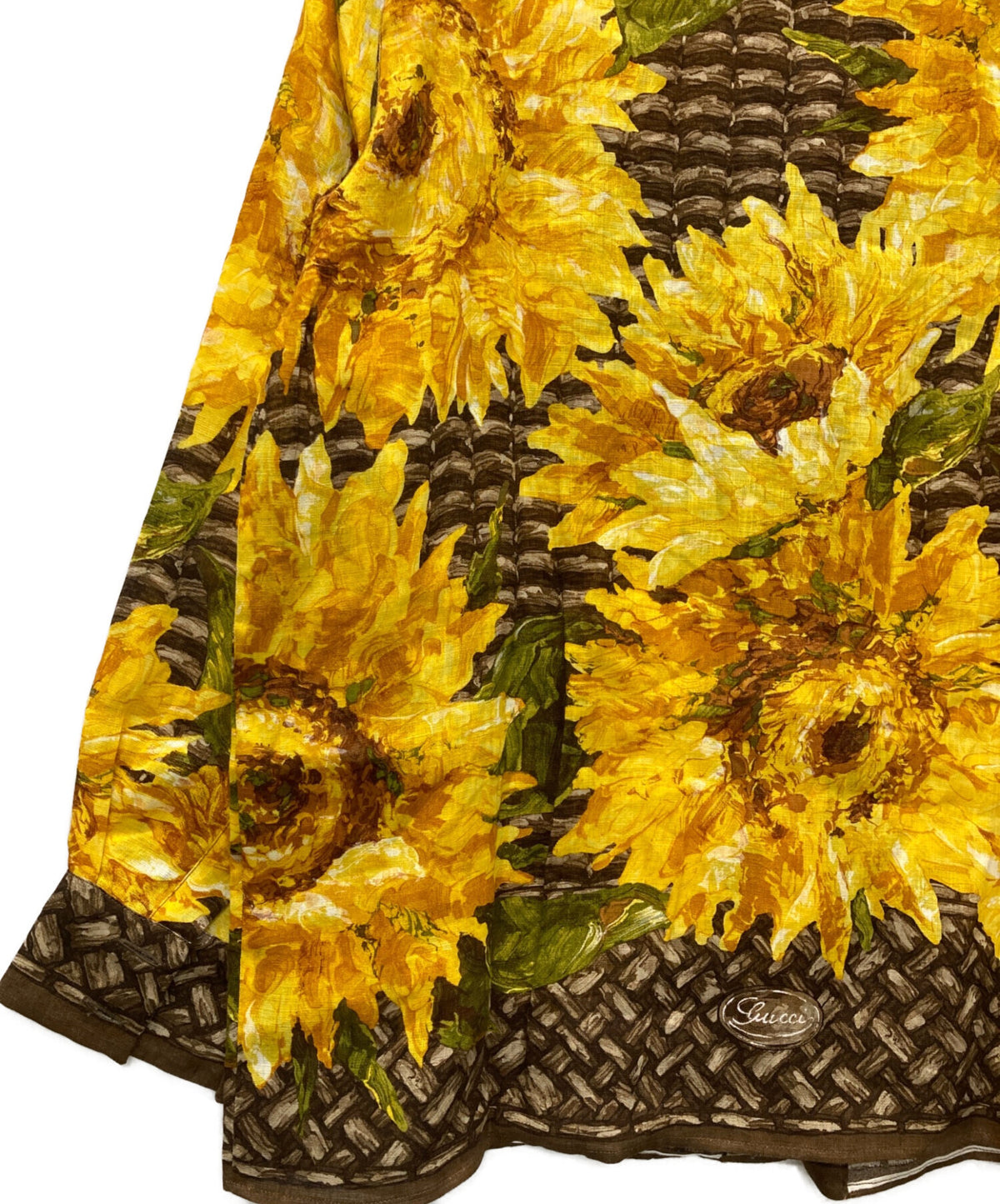 [Pre-owned] GUCCI '90s Sunflower-Print Linen Shirt