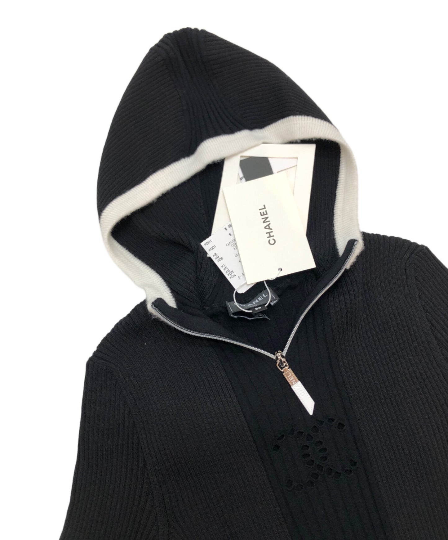 [Pre-owned] CHANEL Coco Mark Half Zip Rib Knit P78649K11368