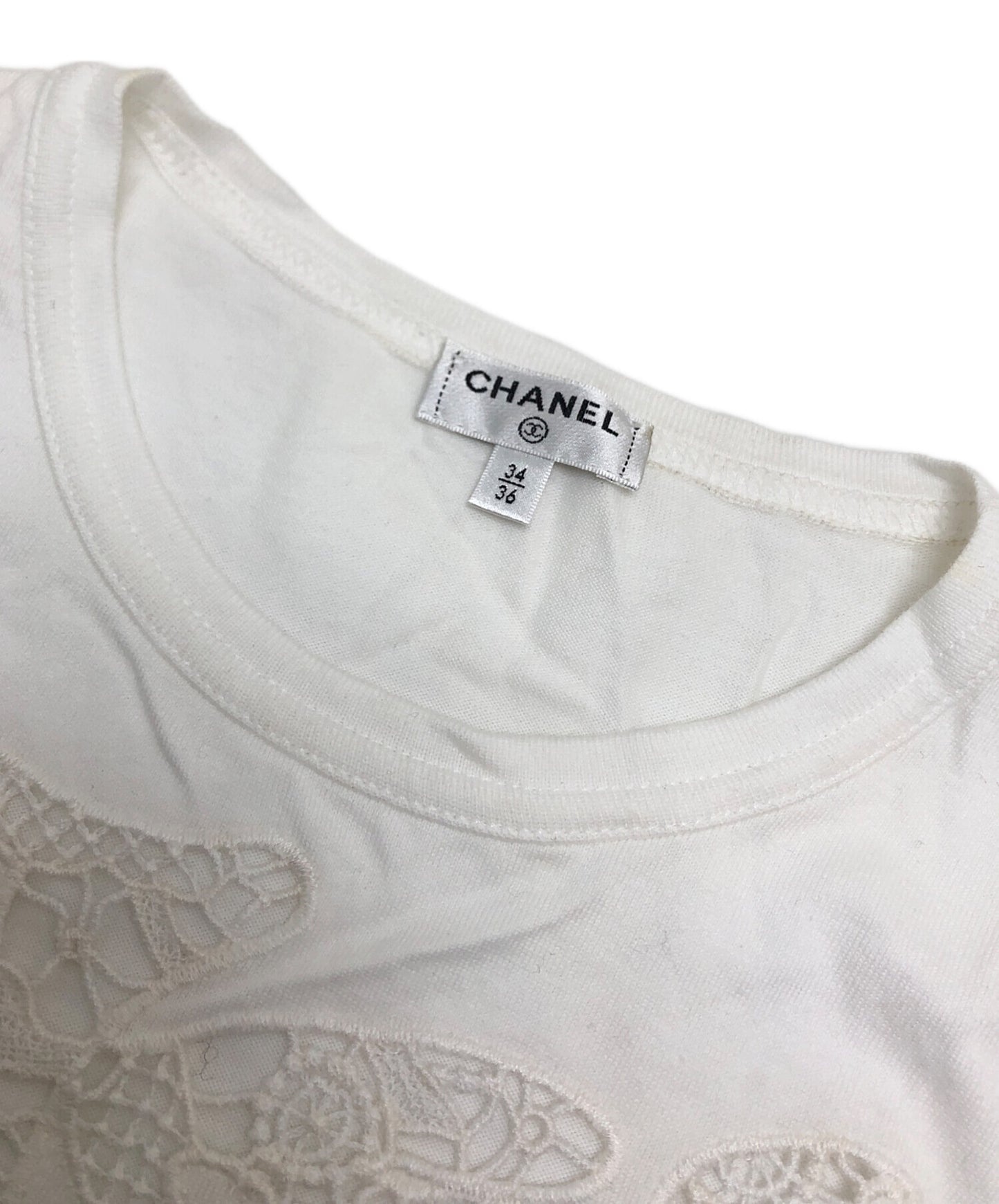 [Pre-owned] CHANEL cutwork T-shirt P63109K48863