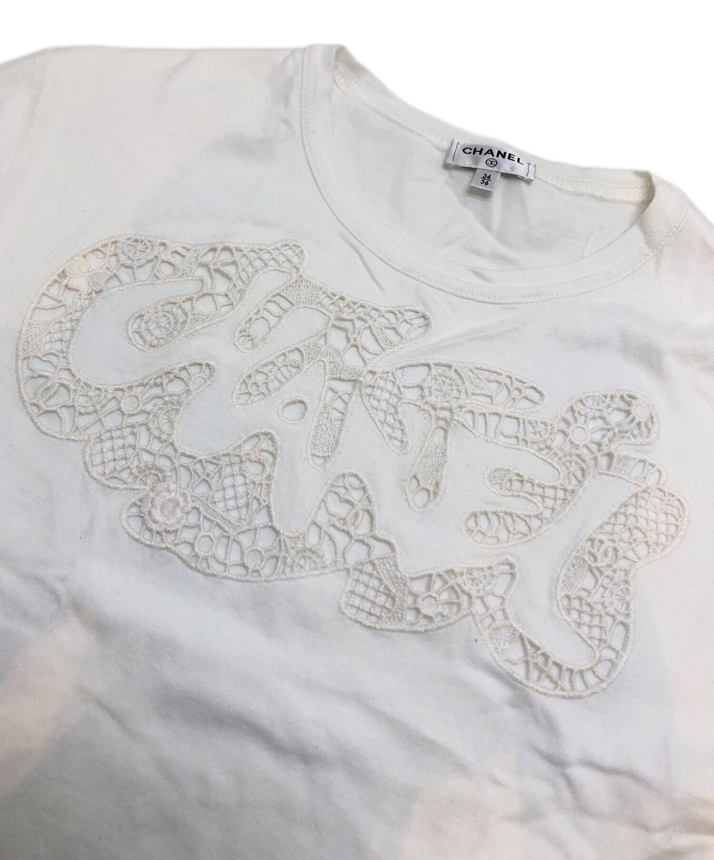 [Pre-owned] CHANEL cutwork T-shirt P63109K48863