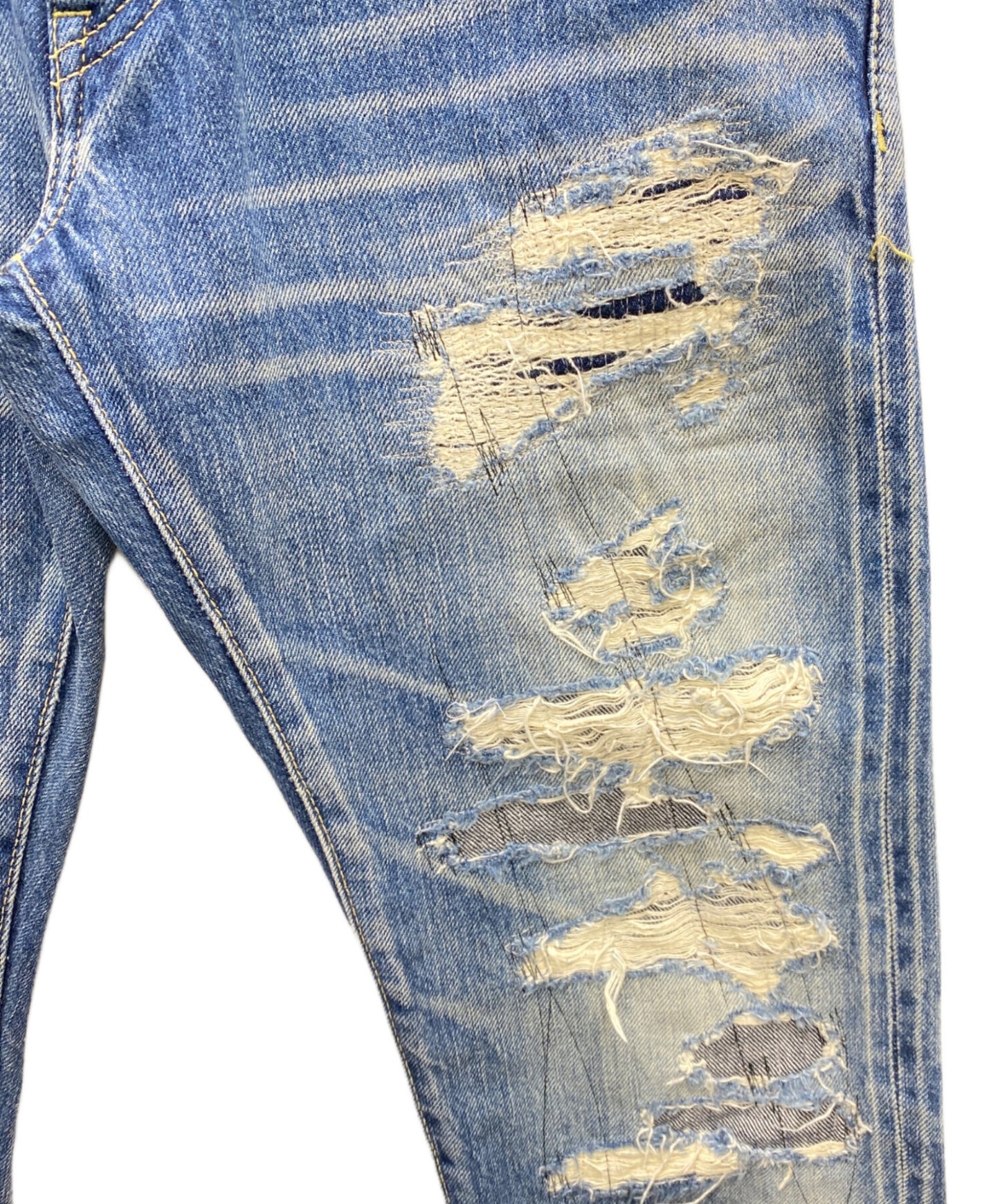 [Pre-owned] Hysteric Glamour Studded Damaged Denim Pants 0111AP05