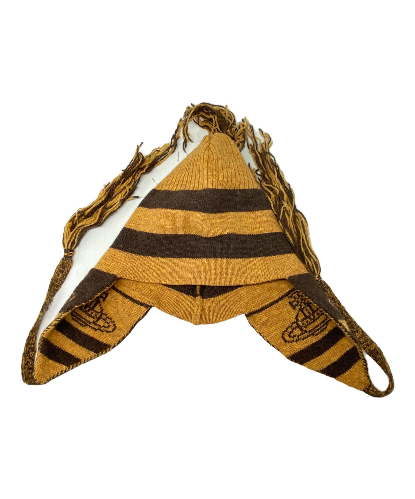 [Pre-owned] Vivienne Westwood Striped knit hat with earpieces