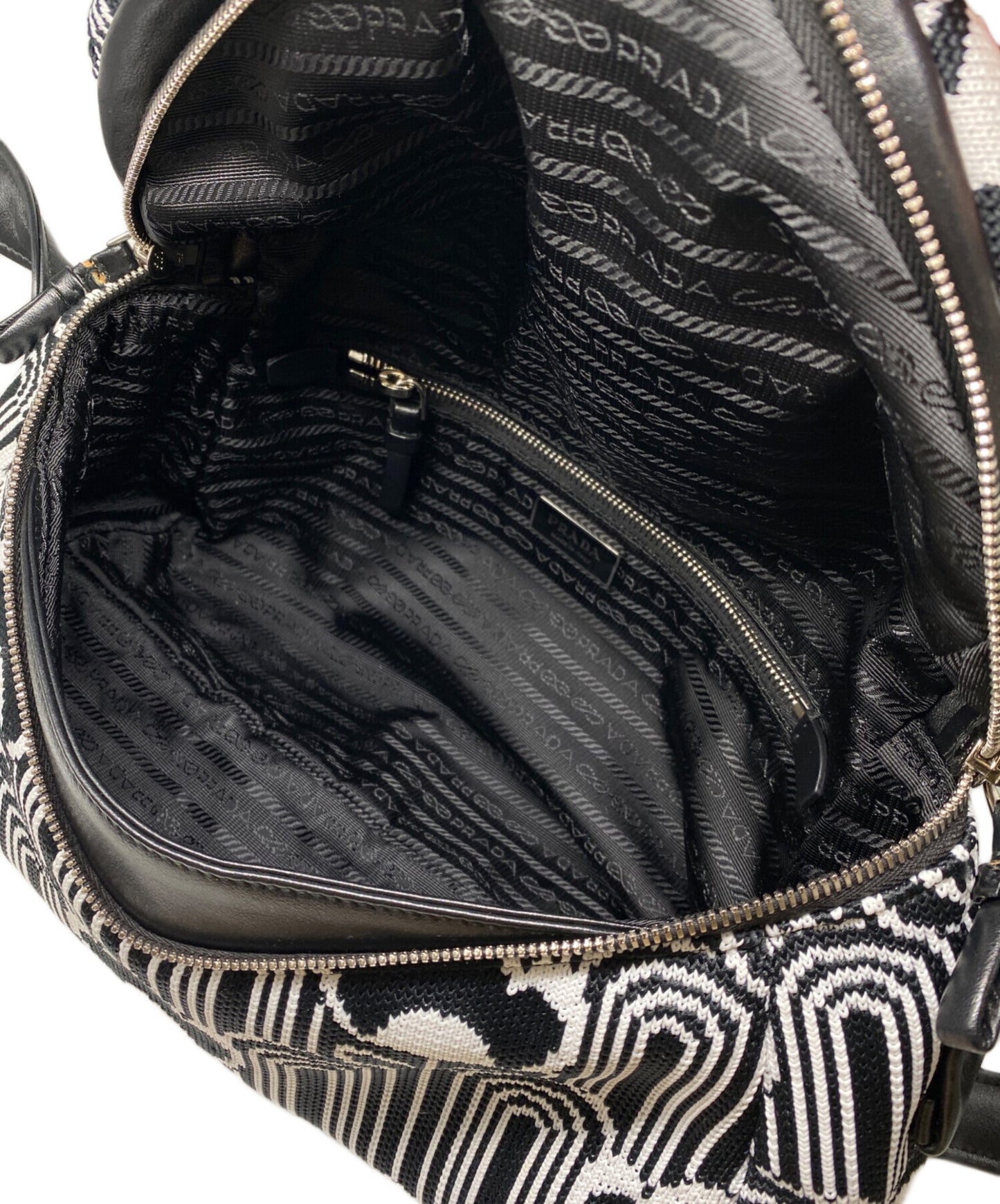 [Pre-owned] PRADA Jacquard Canvas Shoulder Bag 1BC165