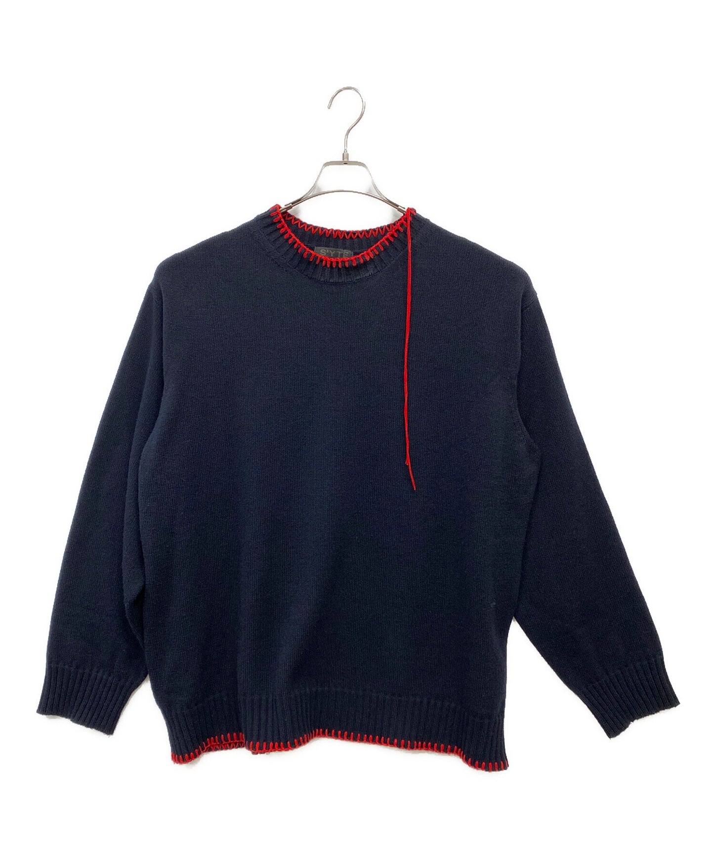[Pre-owned] s'yte KNITTED WOOL PULLOVER WITH BLANKET STITCH DETAILS UU-K02-619