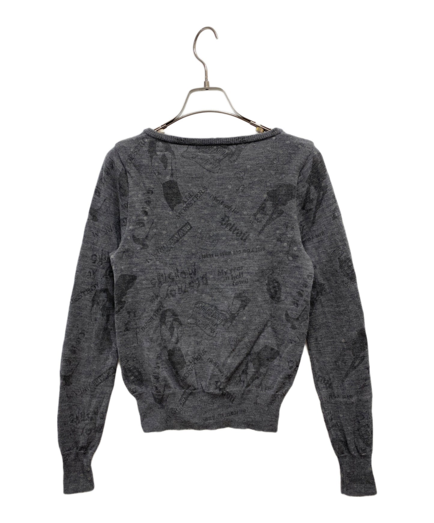 [Pre-owned] Hysteric Glamour Crew-neck cardigan with all-over pattern 0124ND05