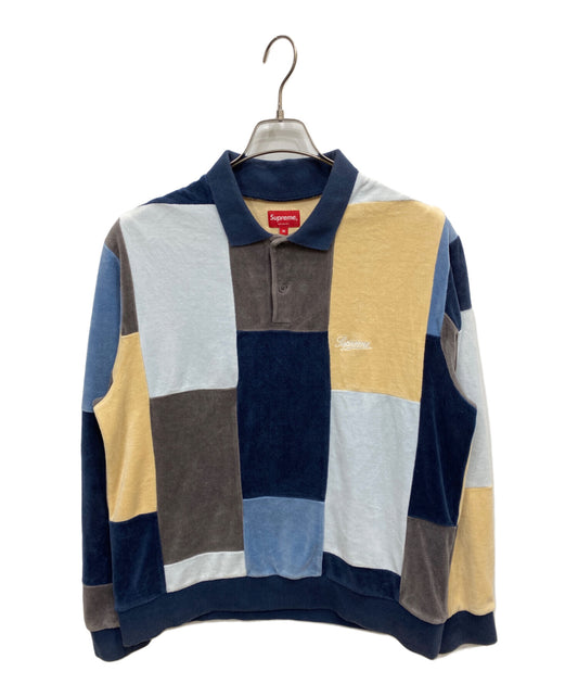 [Pre-owned] SUPREME 20AW Patchwork Velor L/S Polo