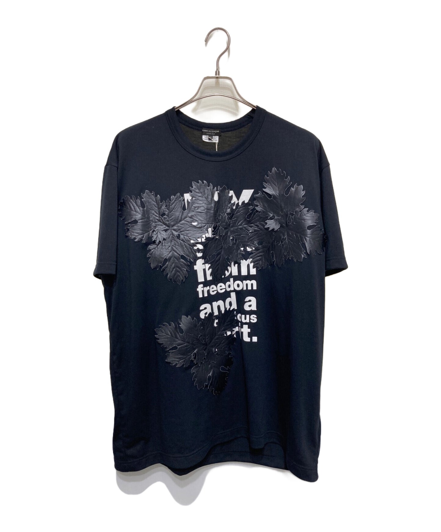 [Pre-owned] COMME des GARCONS HOMME PLUS LEAF TEE SHIRT BLACK PM-T021