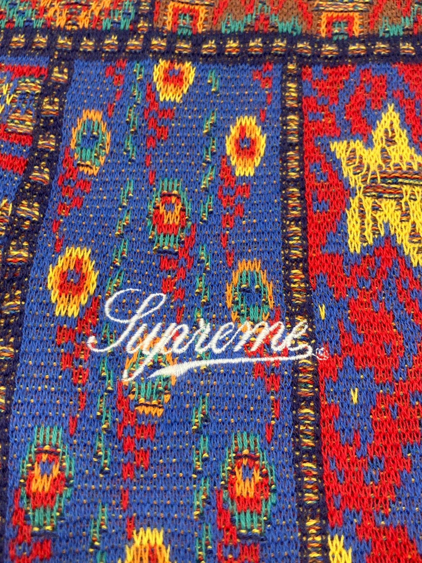 [Pre-owned] SUPREME Patchwork Knit Zip Up Polo Patchwork Zip Up Knit Polo Shirt