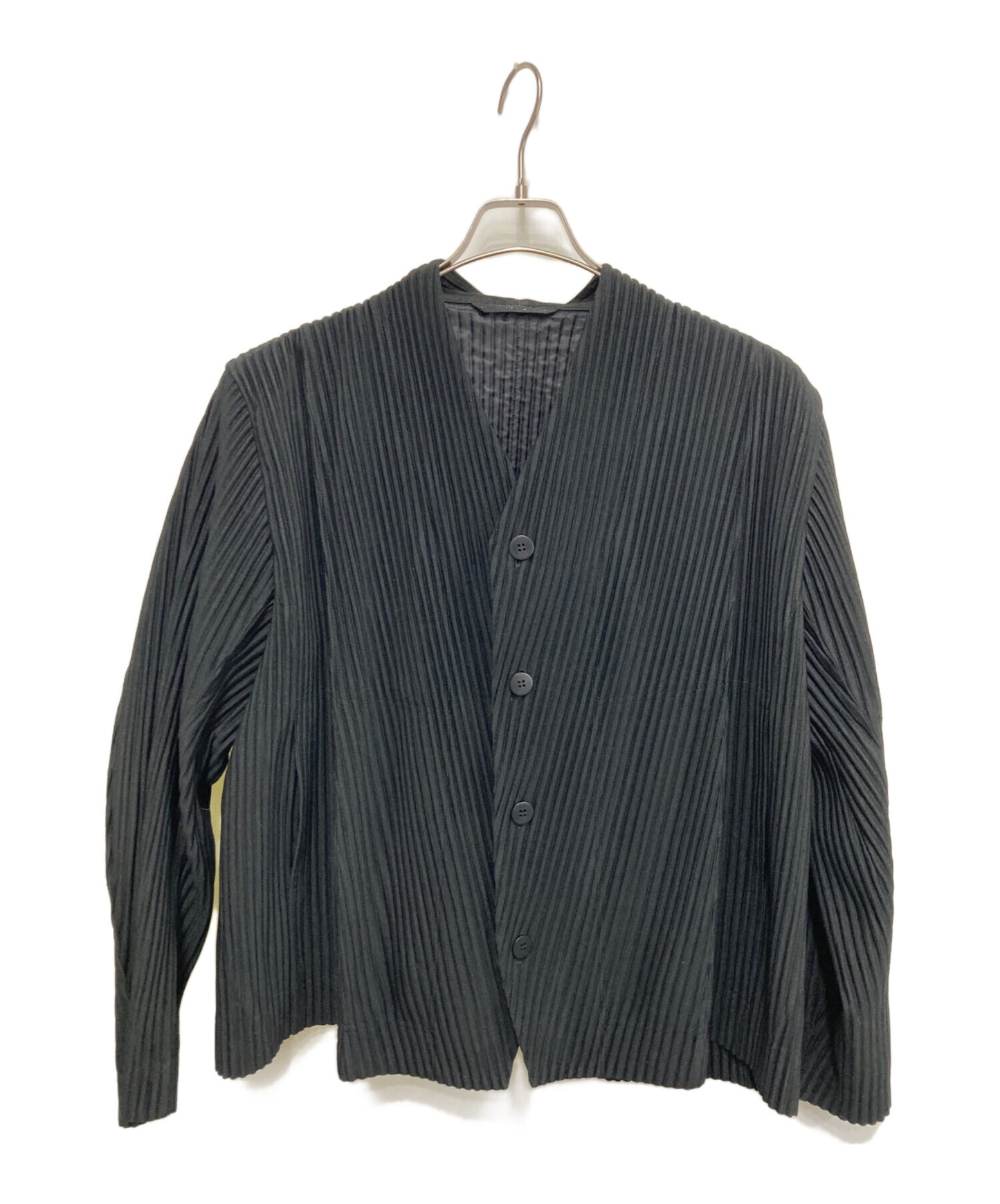 [Pre-owned] HOMME PLISSE ISSEY MIYAKE collarless pleated jacket HP21JD170