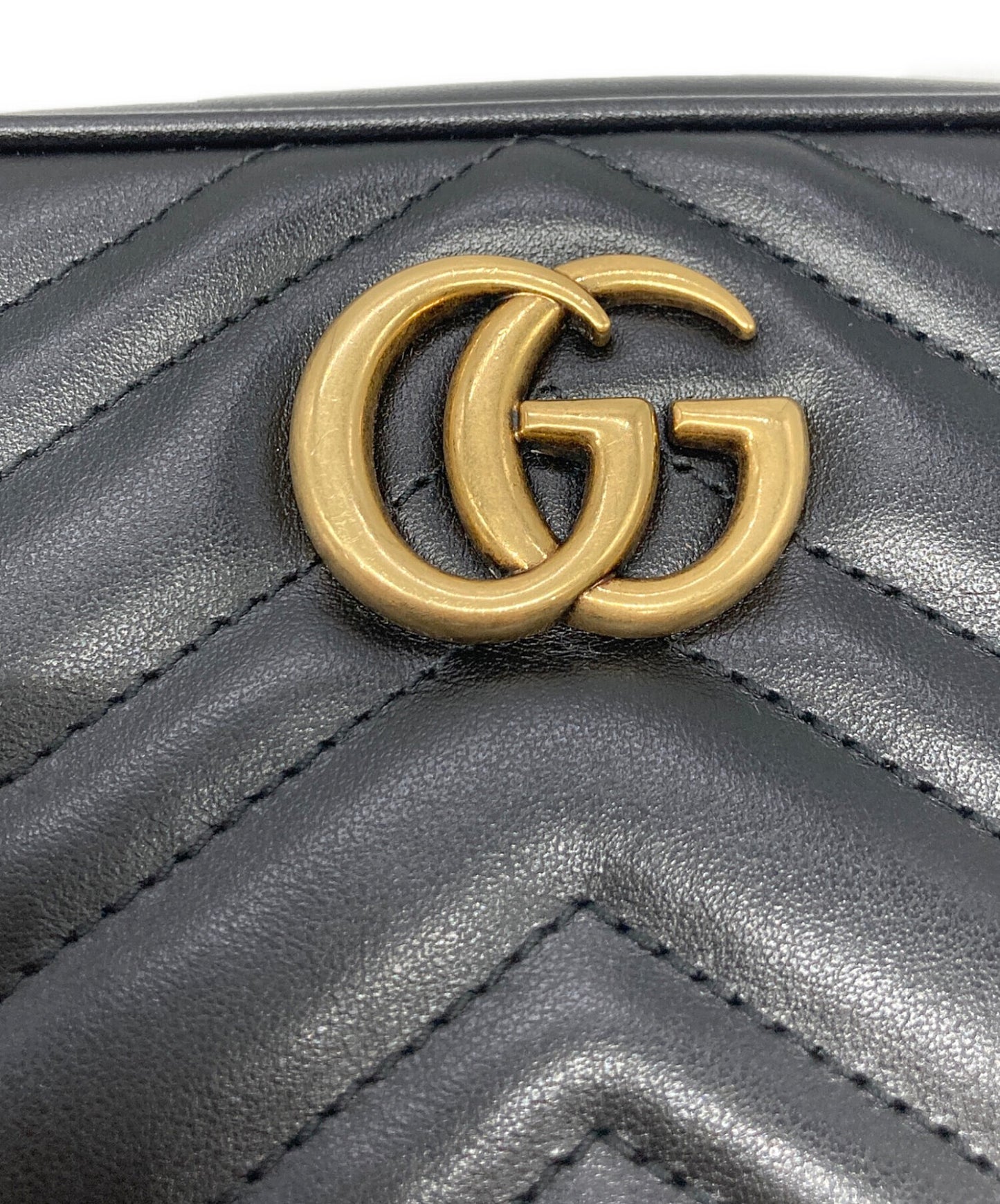 [Pre-owned] GUCCI Mini camera bag, chain shoulder bag, quilted, leather 448065