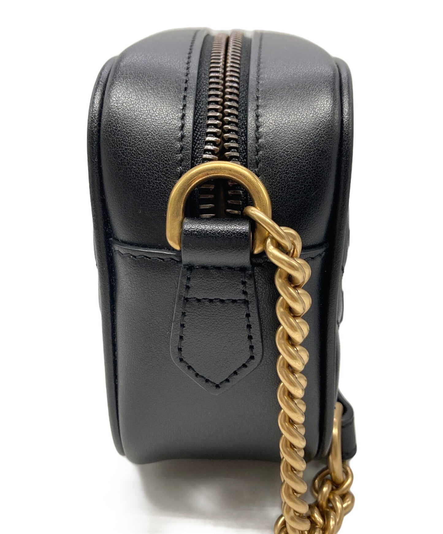 [Pre-owned] GUCCI Mini camera bag, chain shoulder bag, quilted, leather 448065