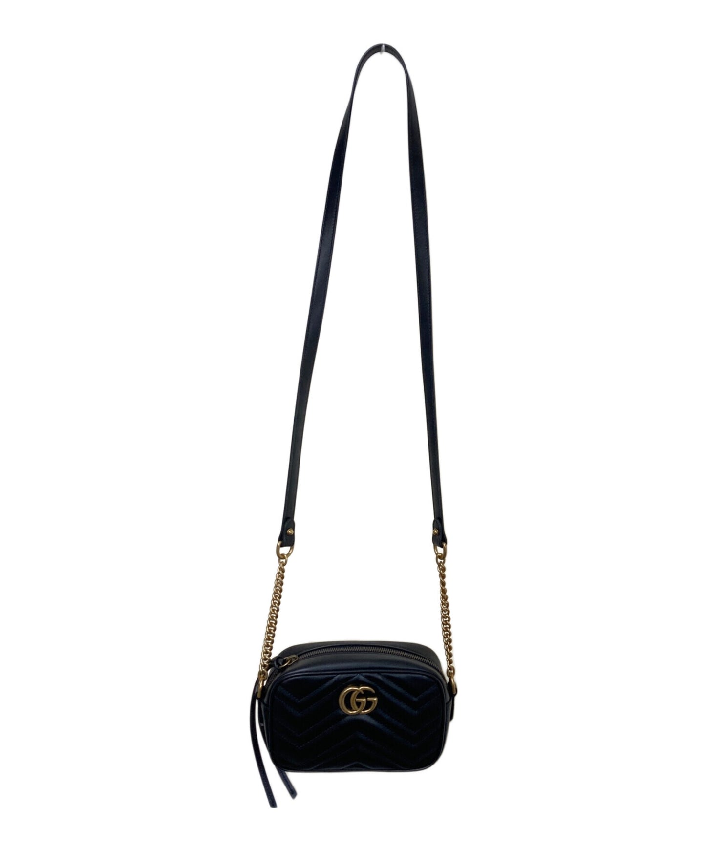 [Pre-owned] GUCCI Mini camera bag, chain shoulder bag, quilted, leather 448065