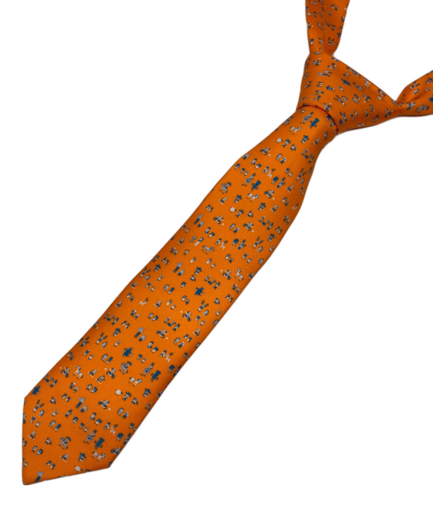 [Pre-owned] HERMES Silk twill tie 7cm H006249T 04