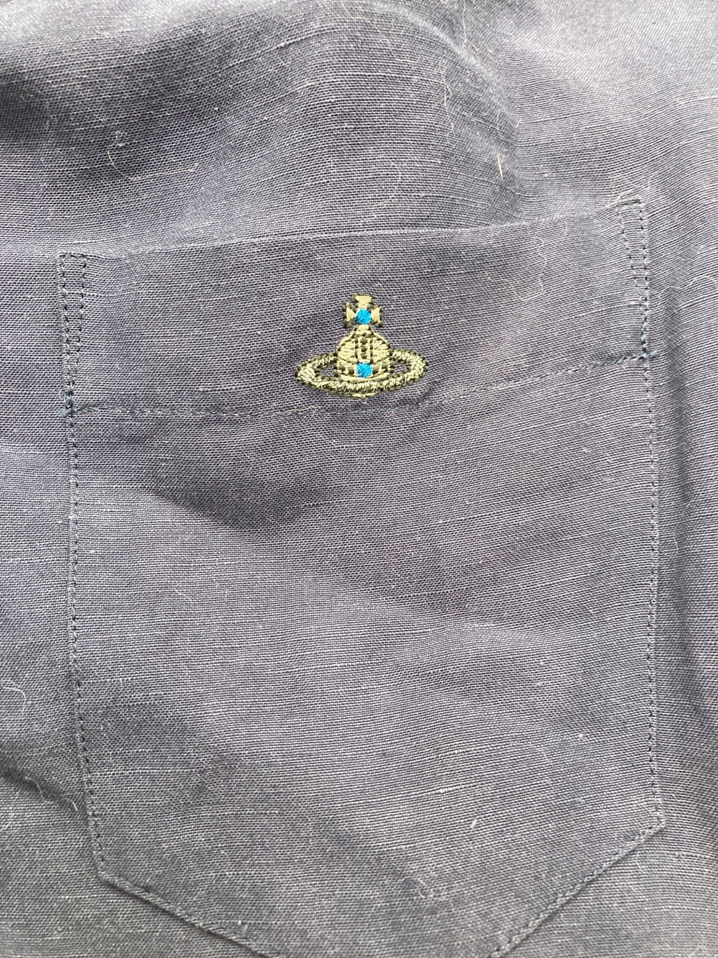 [Pre-owned] Vivienne Westwood man Orb Embroidery Deformation Long Shirt Coat VW-WR-73368
