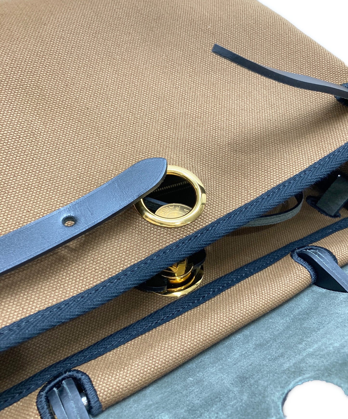[Pre-owned] HERMES Yale Bag Zip PM Toile Officine Leather