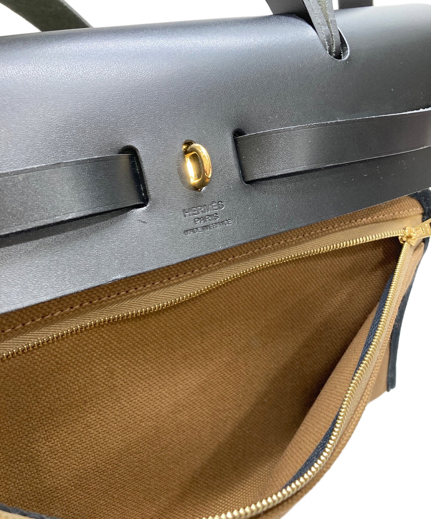 [Pre-owned] HERMES Yale Bag Zip PM Toile Officine Leather