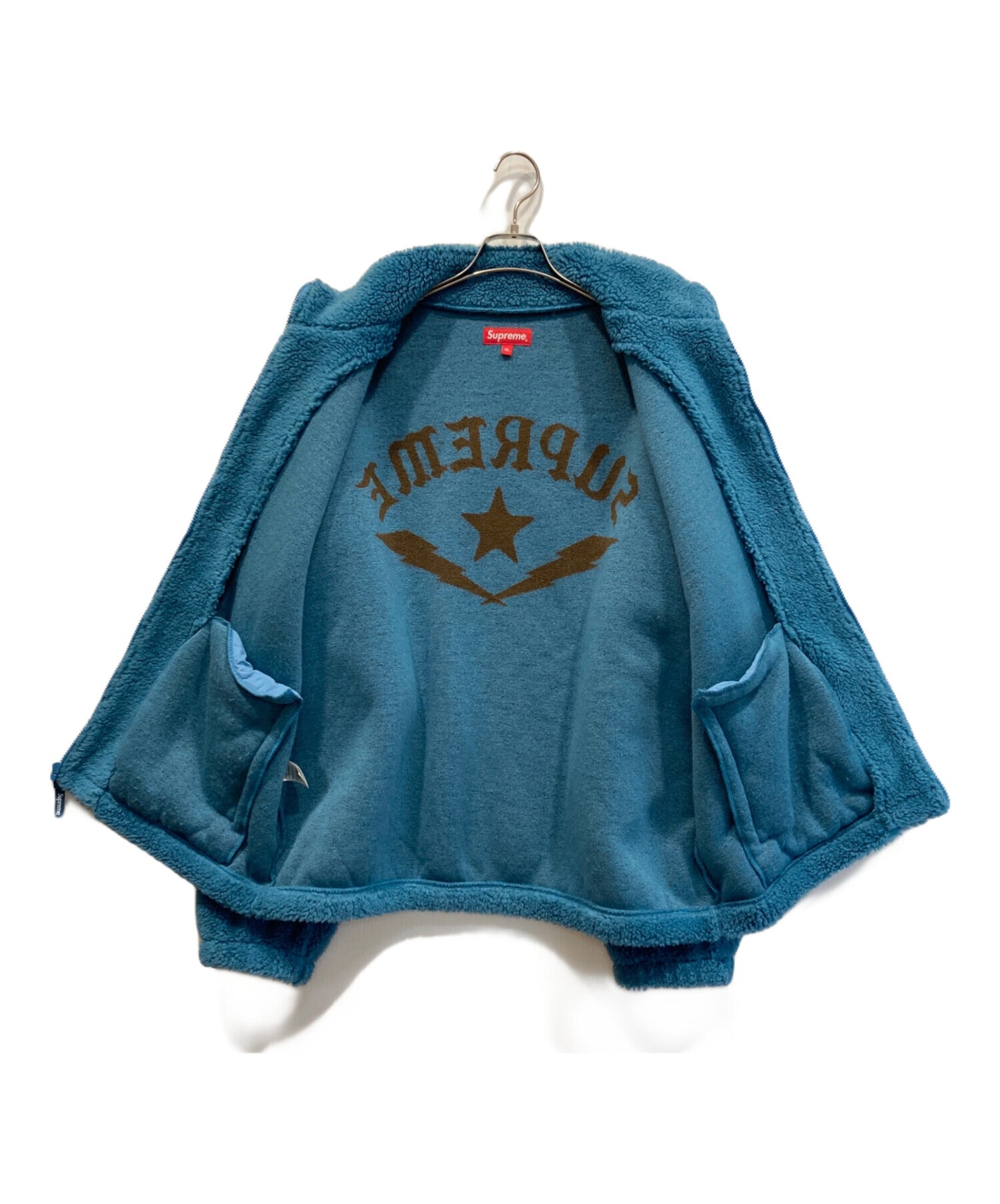 [Pre-owned] SUPREME Star Fleece Jacket Teal