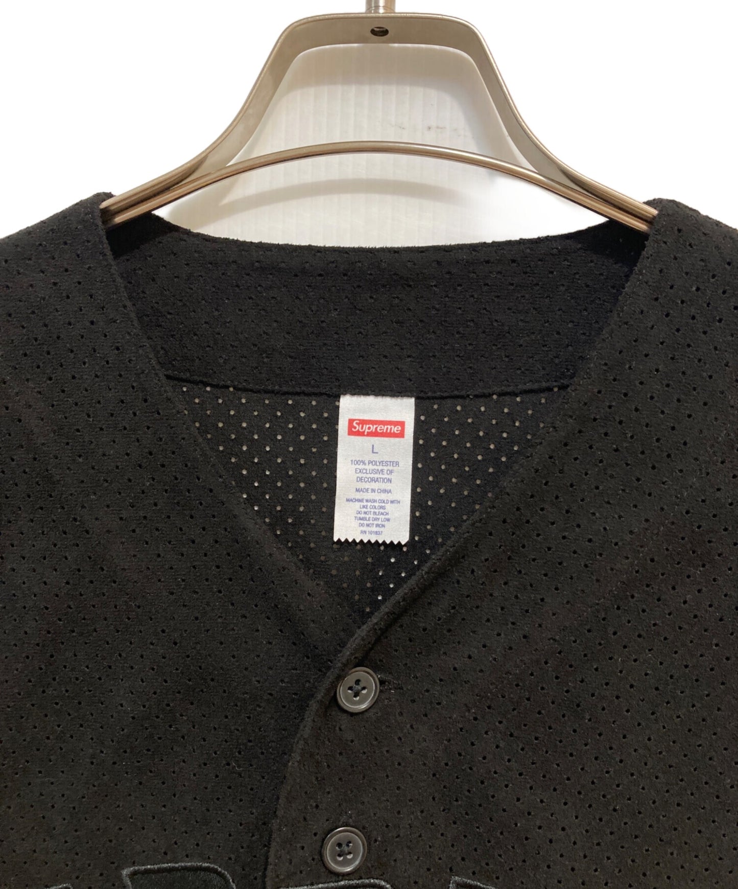 [Pre-owned] SUPREME Ultrasuede Mesh Baseball Jersey