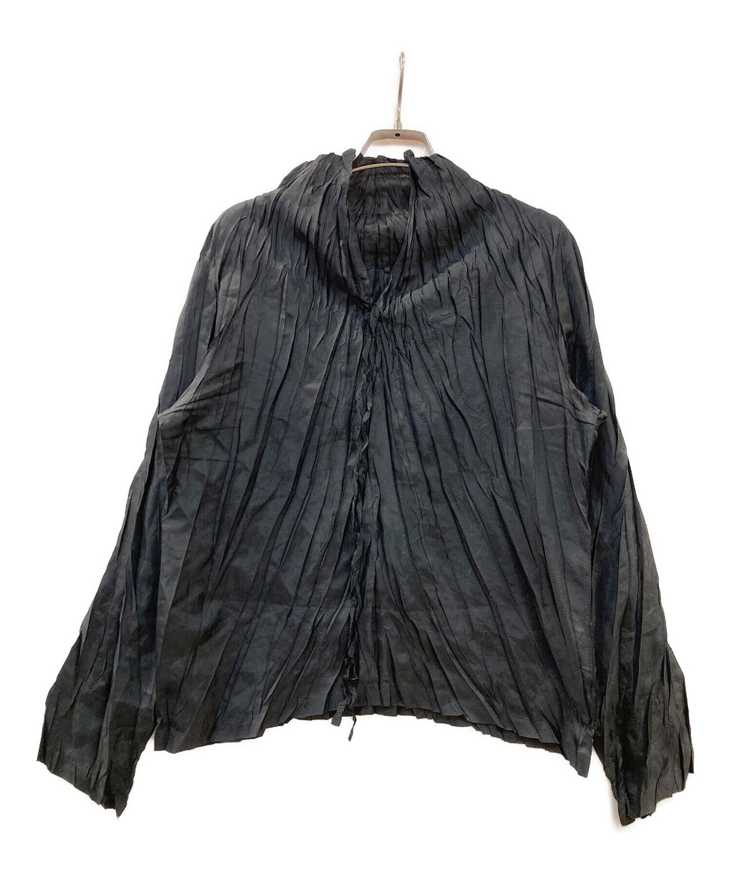 [Pre-owned] PLEATS PLEASE Random/Pleated/Blouse/Long sleeves/Black PP93-PK944