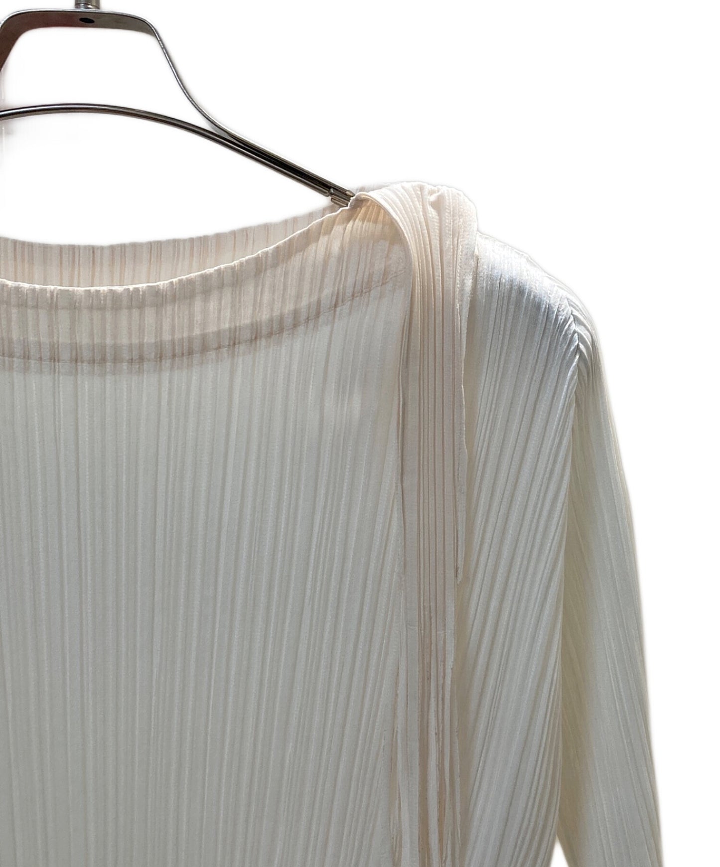[Pre-owned] PLEATS PLEASE Pleated blouse with fringe design PP71-JK143