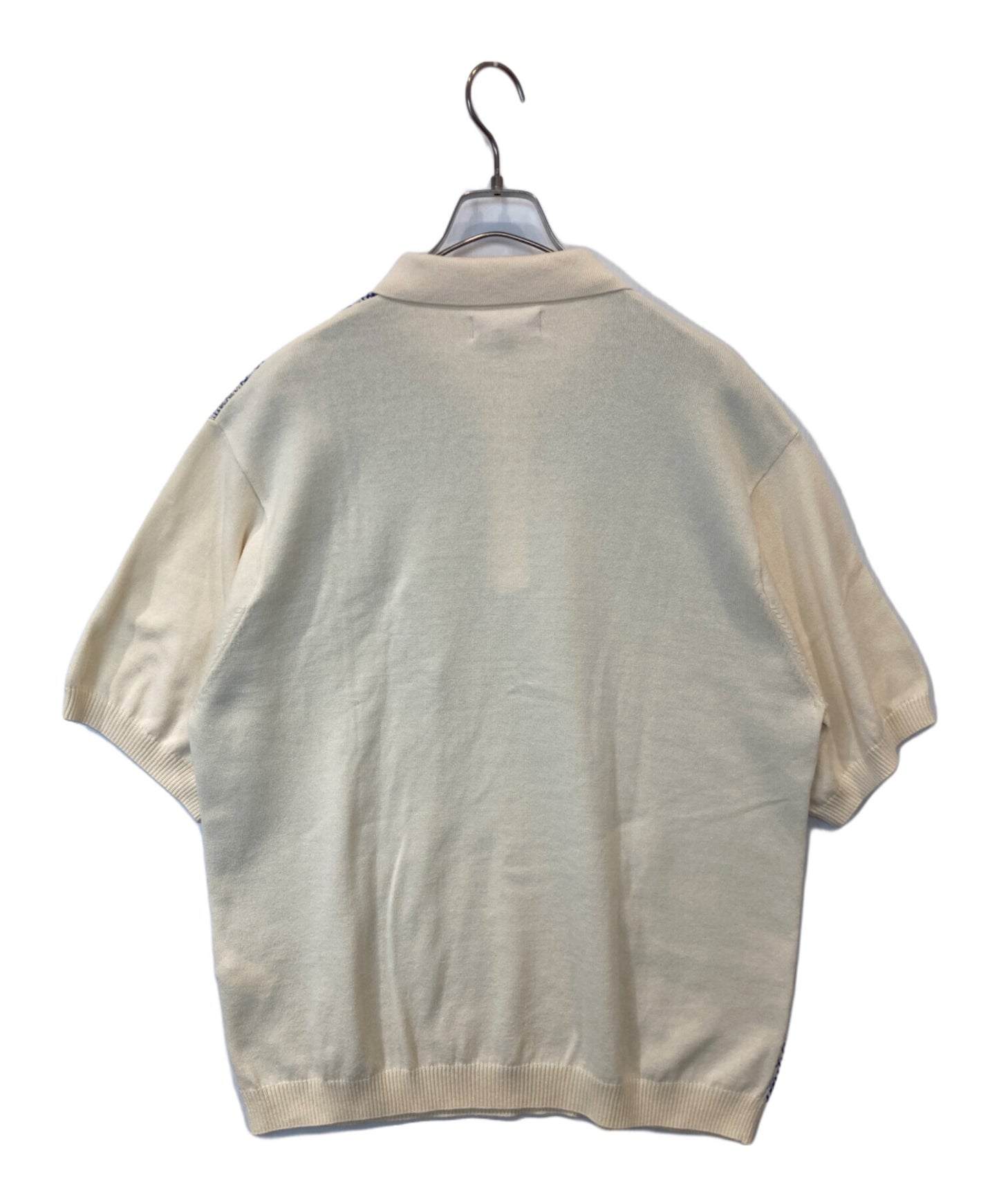 [Pre-owned] SUPREME 24SS Plaid Knit S/S Polo White Knit Polo Shirt (Plaid Knit/Polo White)