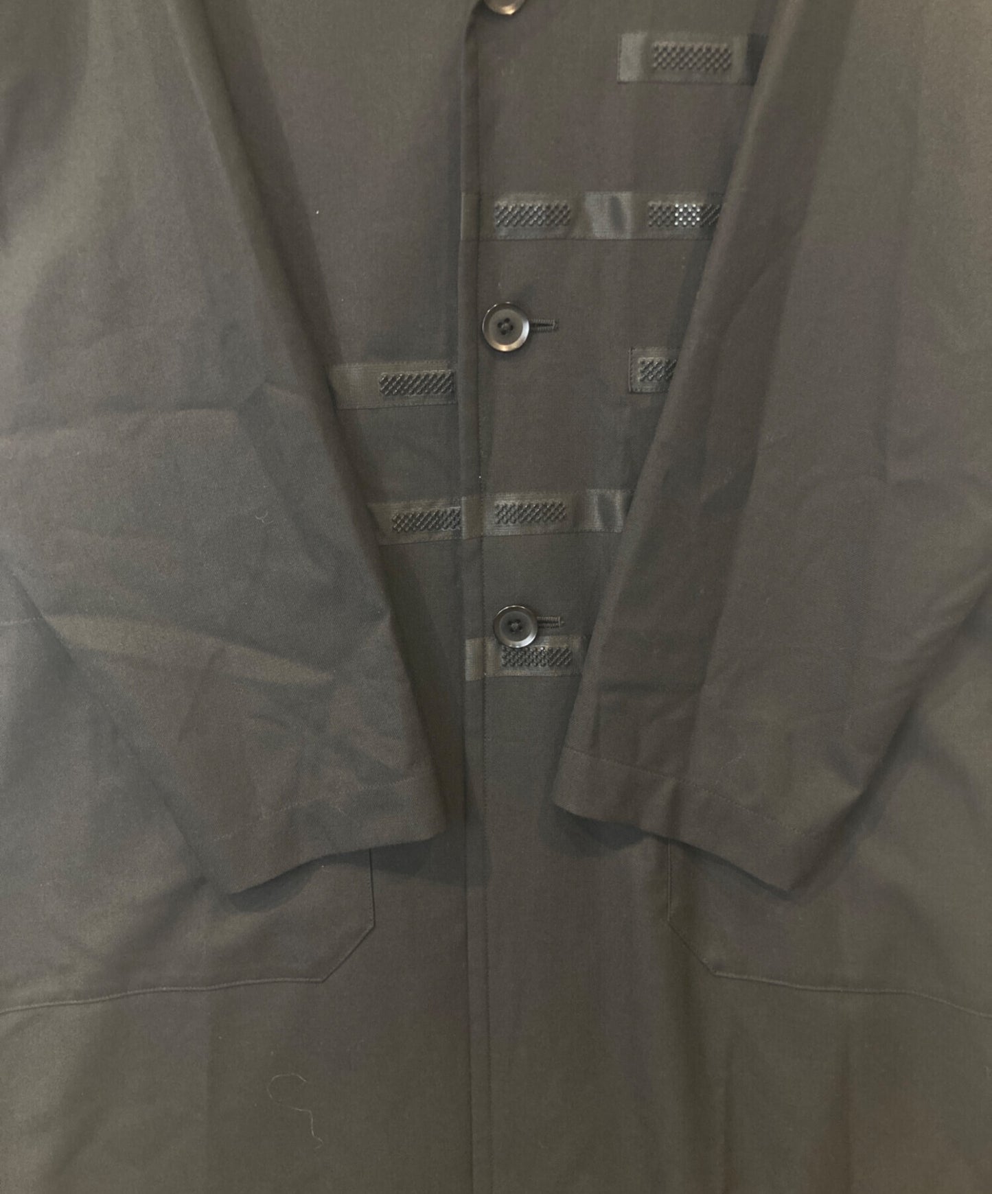 [Pre-owned] GROUND Y T/W gabardine backed taped long shirt jacket stainless steel collar coat GR-J14-100 GR-J14-100