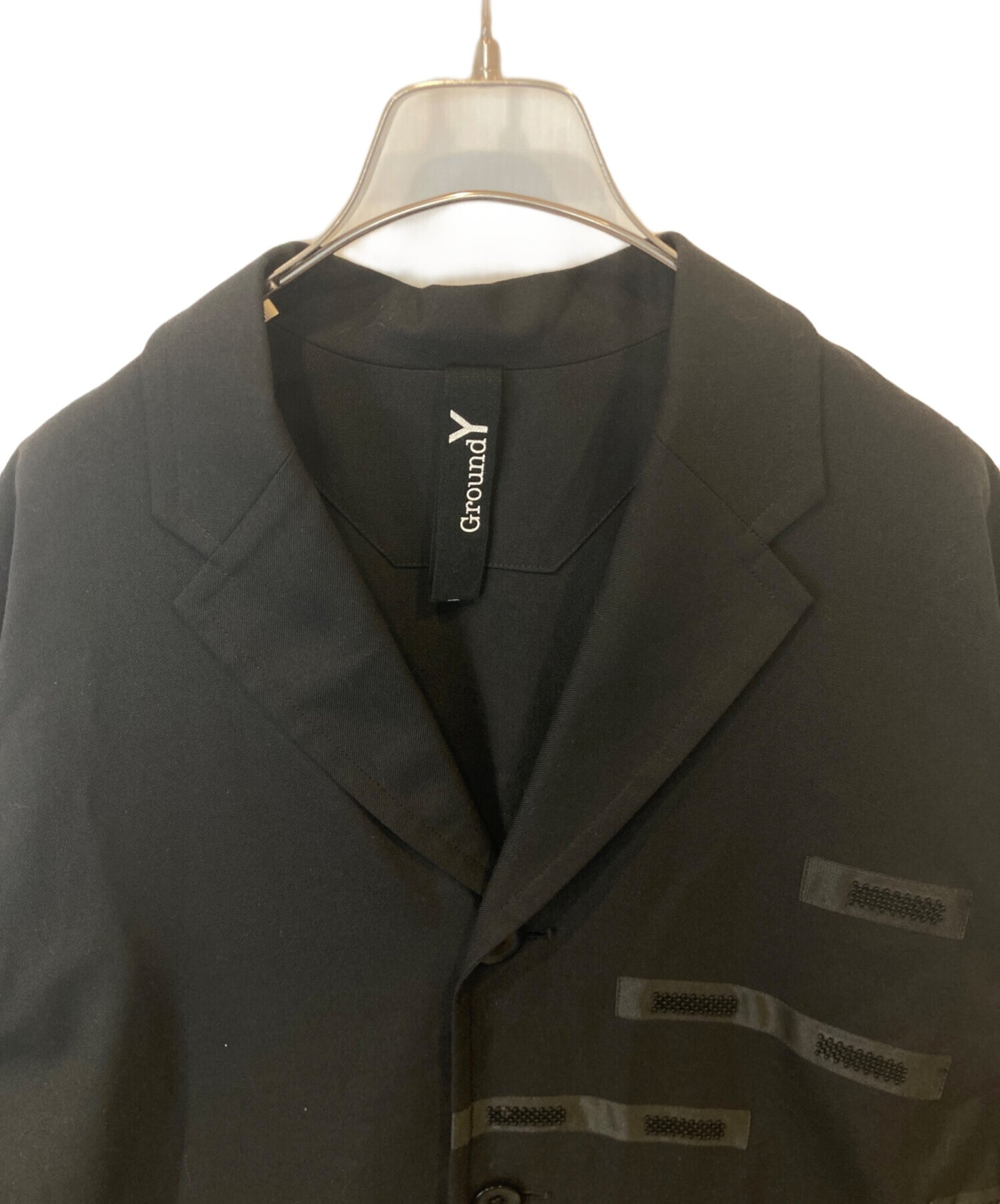 [Pre-owned] GROUND Y T/W gabardine backed taped long shirt jacket stainless steel collar coat GR-J14-100 GR-J14-100