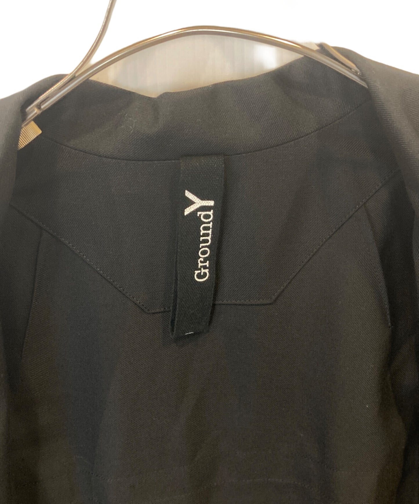 [Pre-owned] GROUND Y T/W gabardine backed taped long shirt jacket stainless steel collar coat GR-J14-100 GR-J14-100