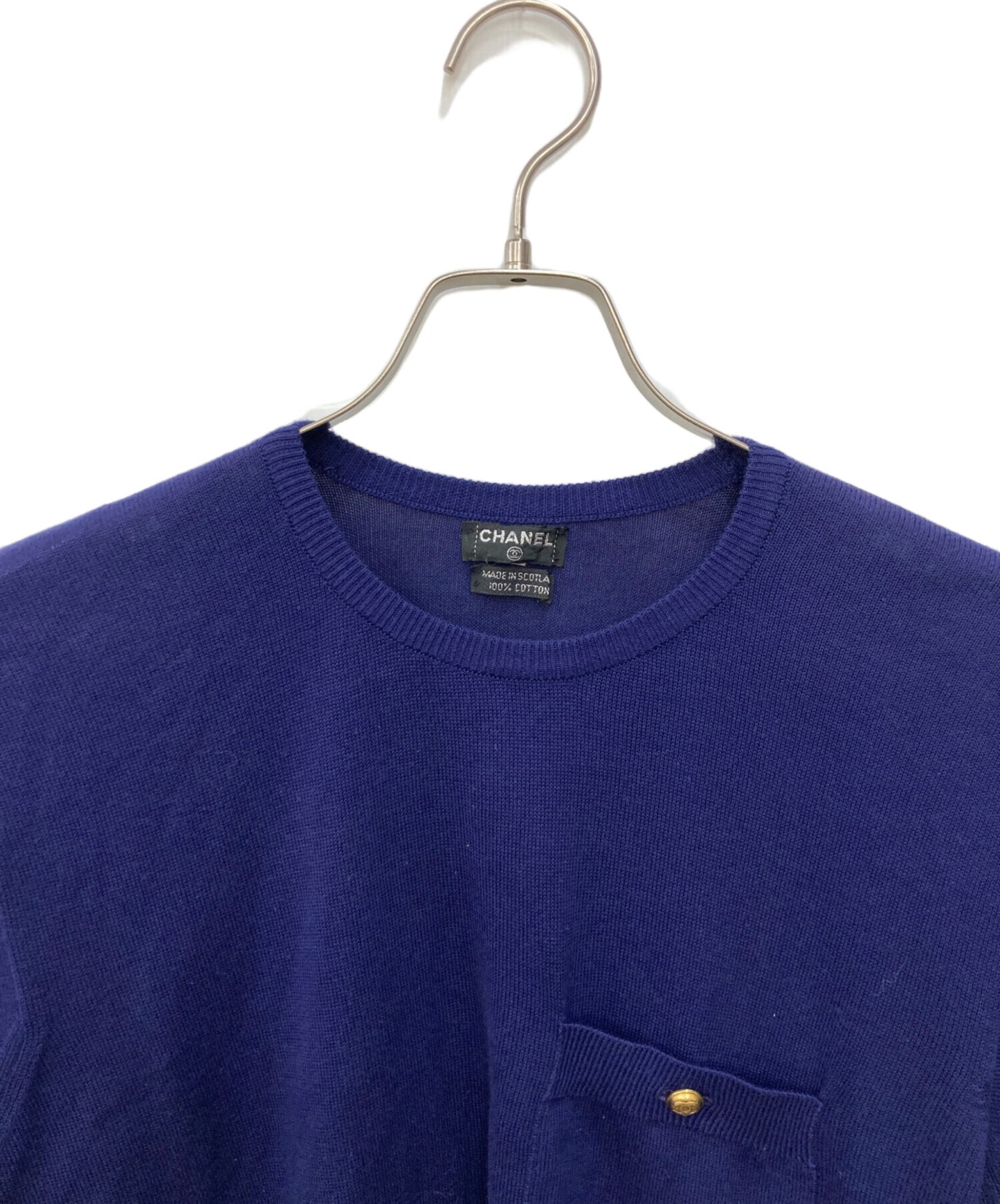 [Pre-owned] CHANEL Cotton knit with 5-minute sleeves