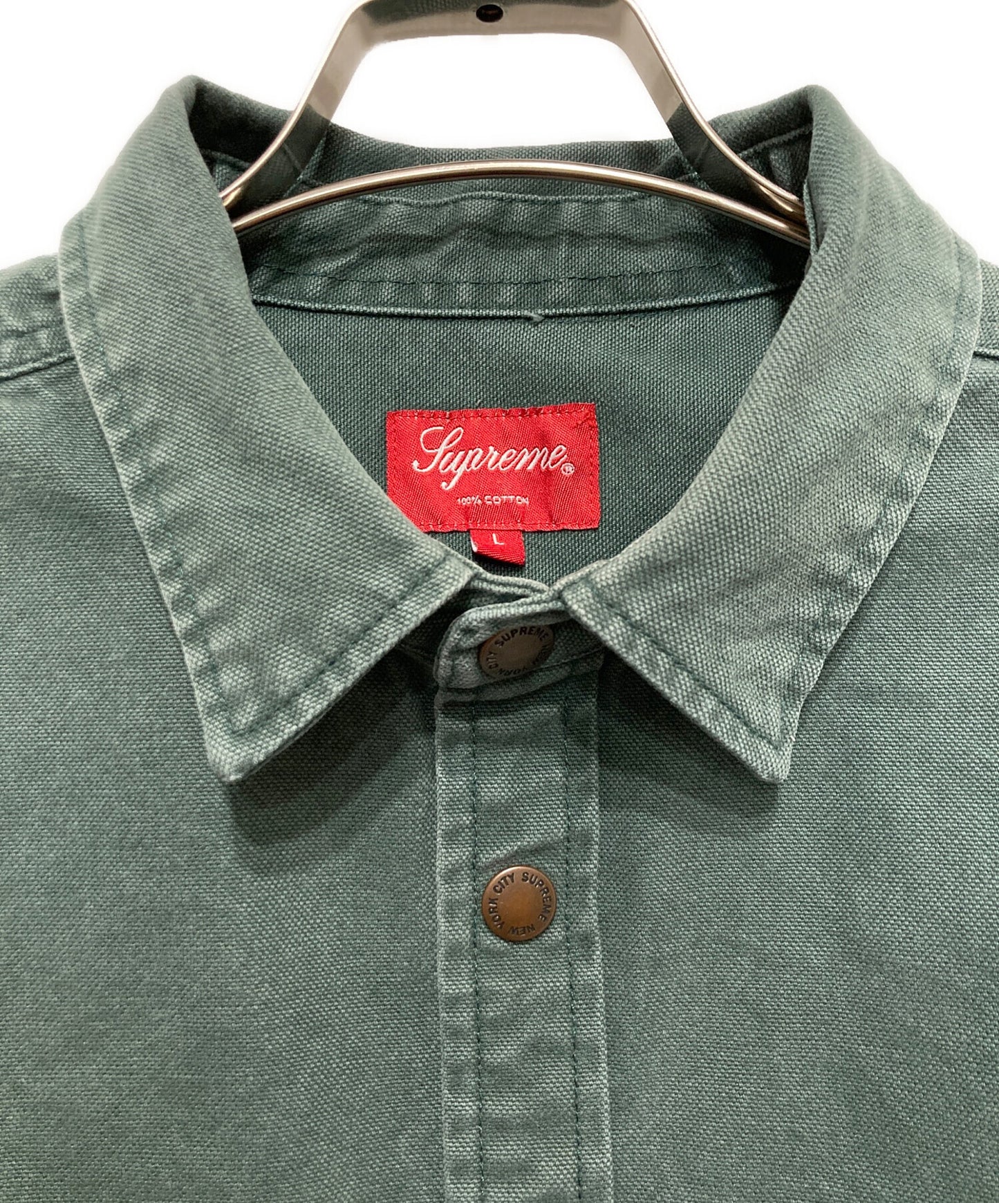 [Pre-owned] SUPREME Logo Taping Work Shirt Long Taping Work Shirt