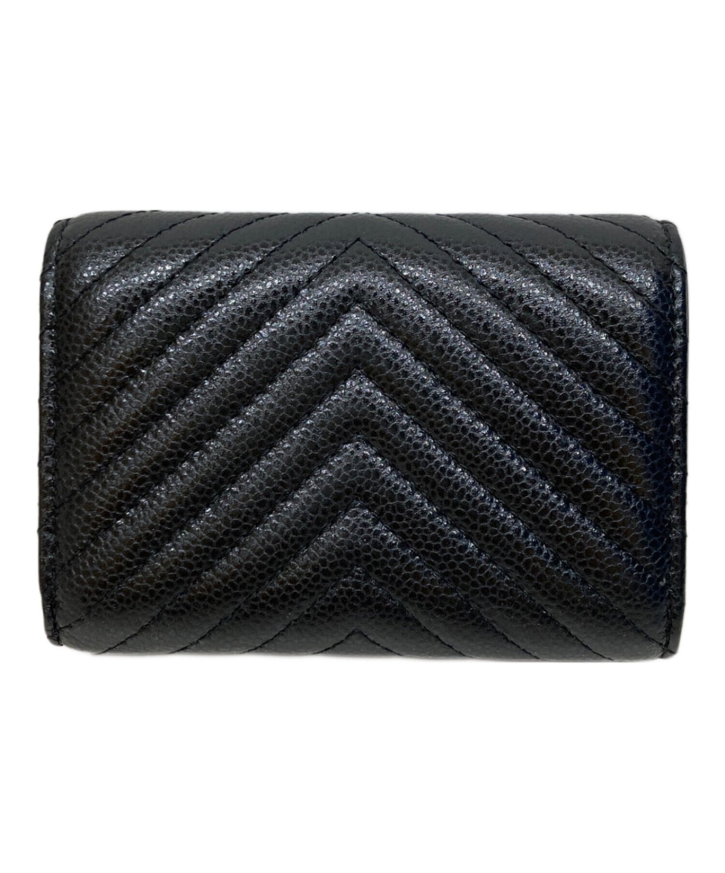 [Pre-owned] CHANEL Boy Chanel Coco Mark Small Flap Wallet Compact wallet A84432
