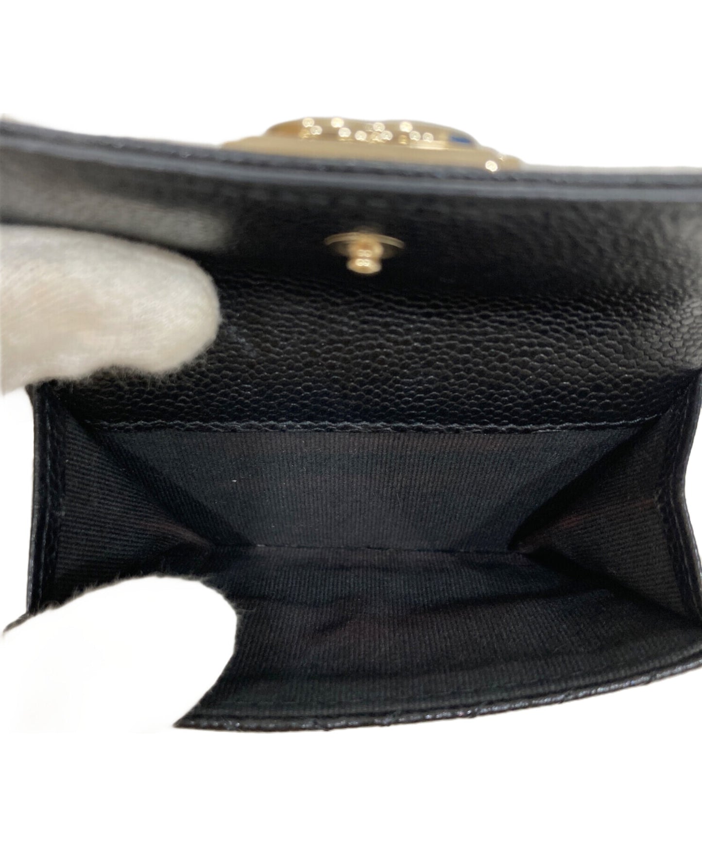 [Pre-owned] CHANEL Boy Chanel Coco Mark Small Flap Wallet Compact wallet A84432