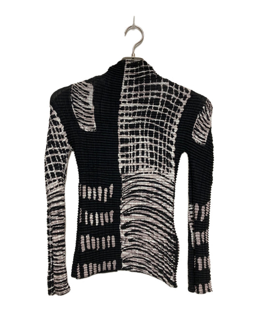 [Pre-owned] ISSEY MIYAKE Geometric Pattern High Neck Pleated Cut and Sewn IM92-FT095