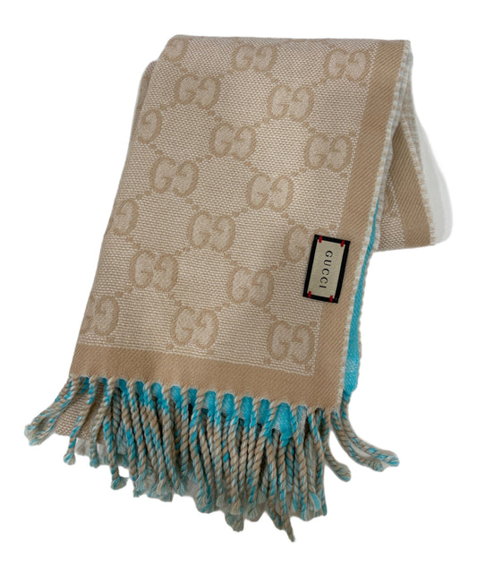 [Pre-owned] GUCCI GG Logo Wool Scarf 726551 3G349