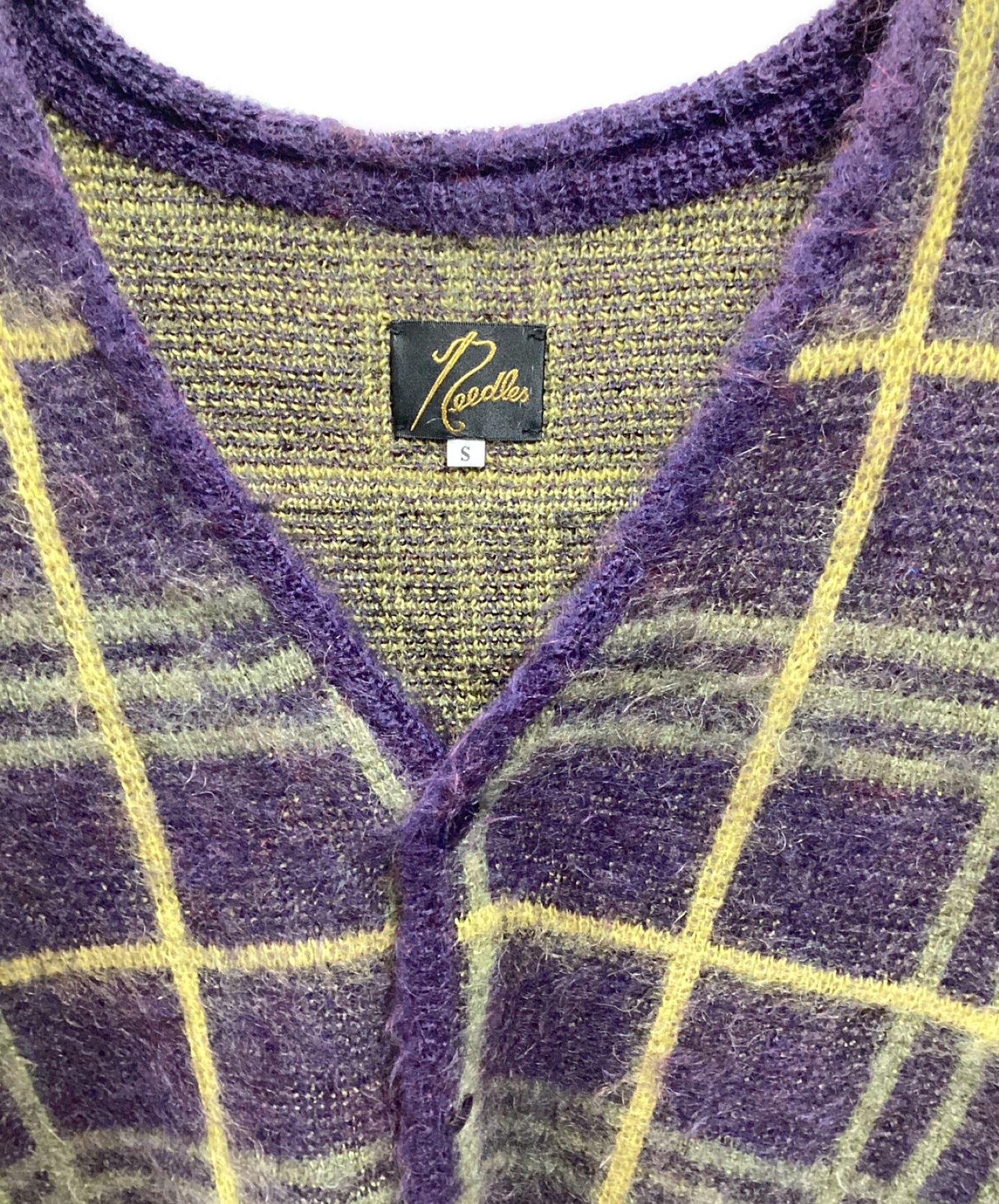 [Pre-owned] Needles Mohair Cardigan - Plaid HM272.
