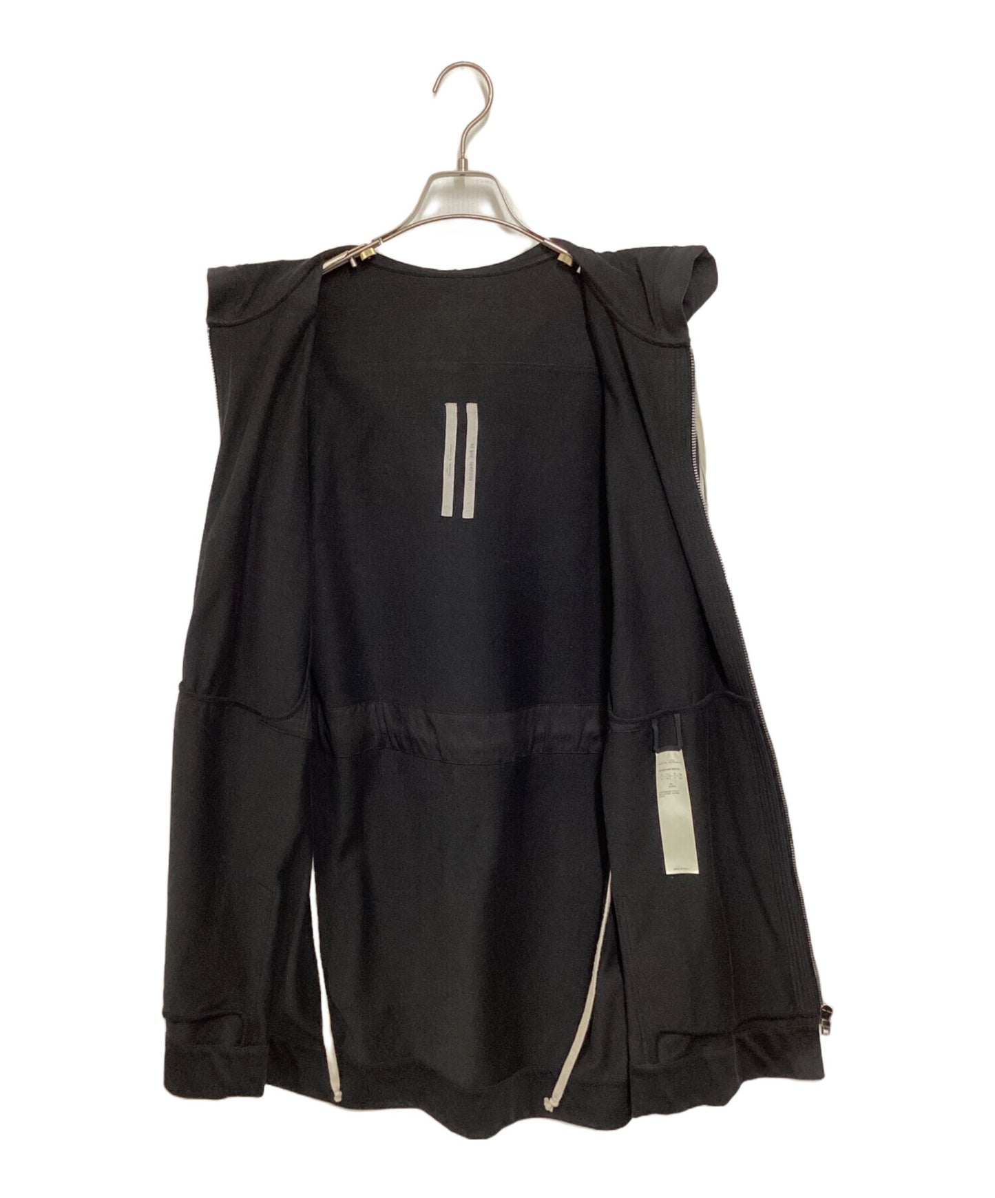 [Pre-owned] RICK OWENS Black Zip Front Hoodie RR20S7288