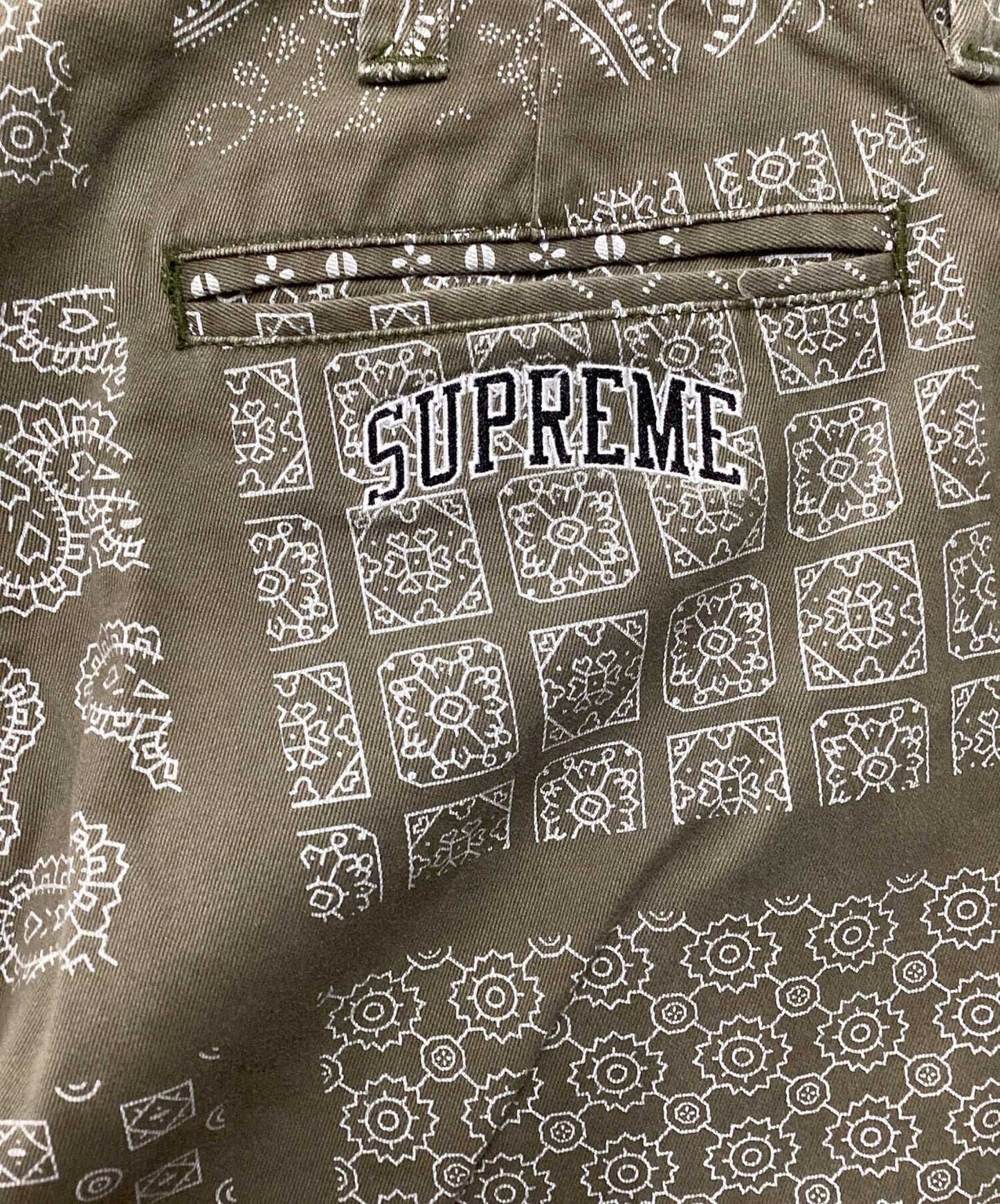 [Pre-owned] SUPREME Paisley Grid Chino Pant