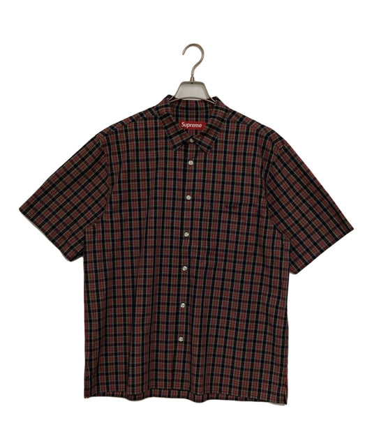 [Pre-owned] SUPREME Loose Fit Mini Plaid S/S Shirt