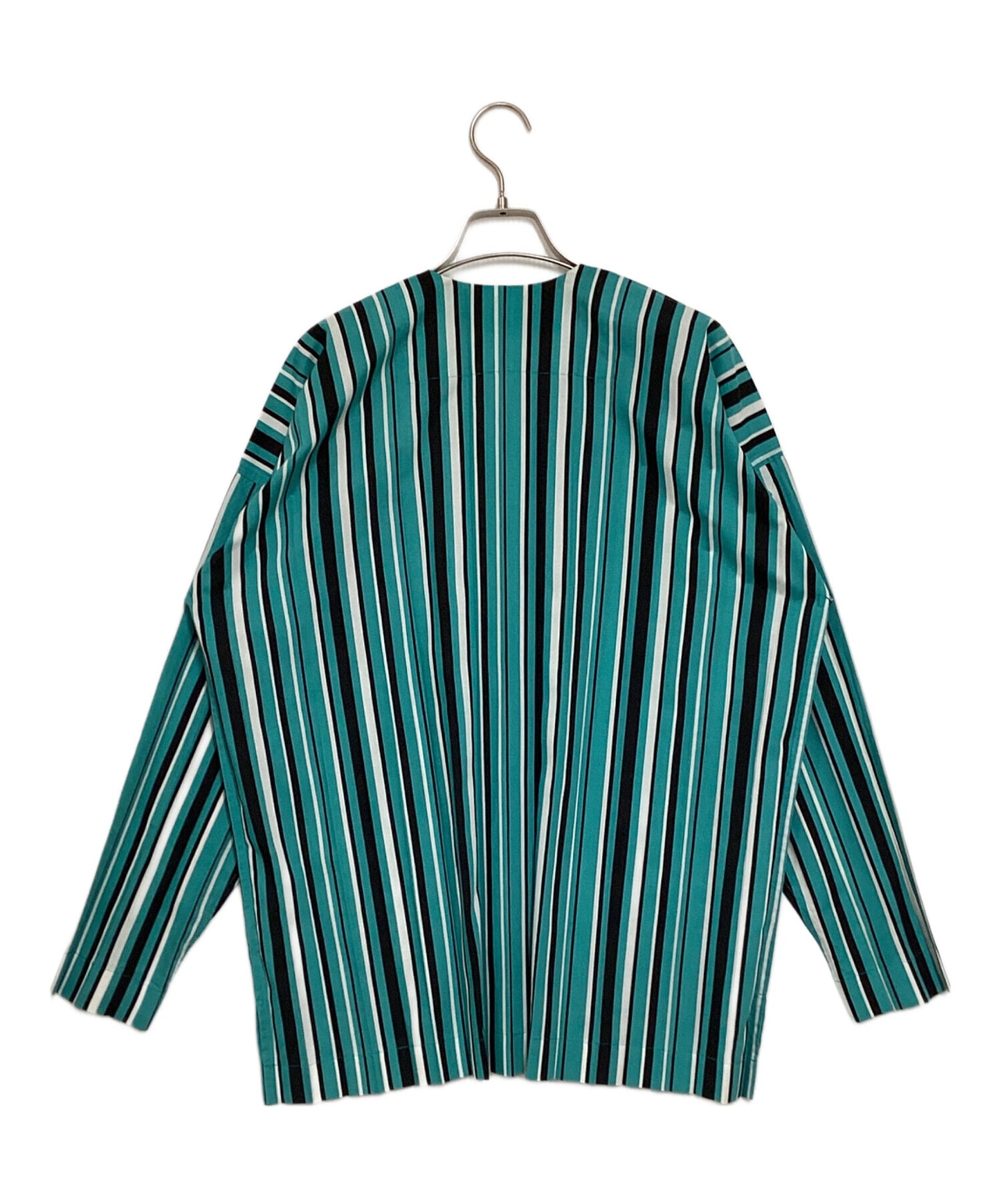 [Pre-owned] HOMME PLISSE ISSEY MIYAKE Striped collarless shirt HP01FJ008