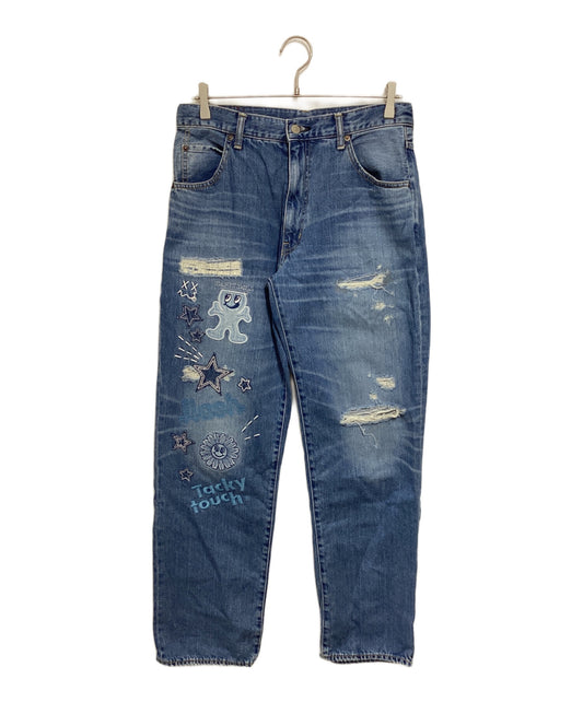 [Pre-owned] Hysteric Glamour HYS DOLL embroidered roll-up denim pants 01223AP08