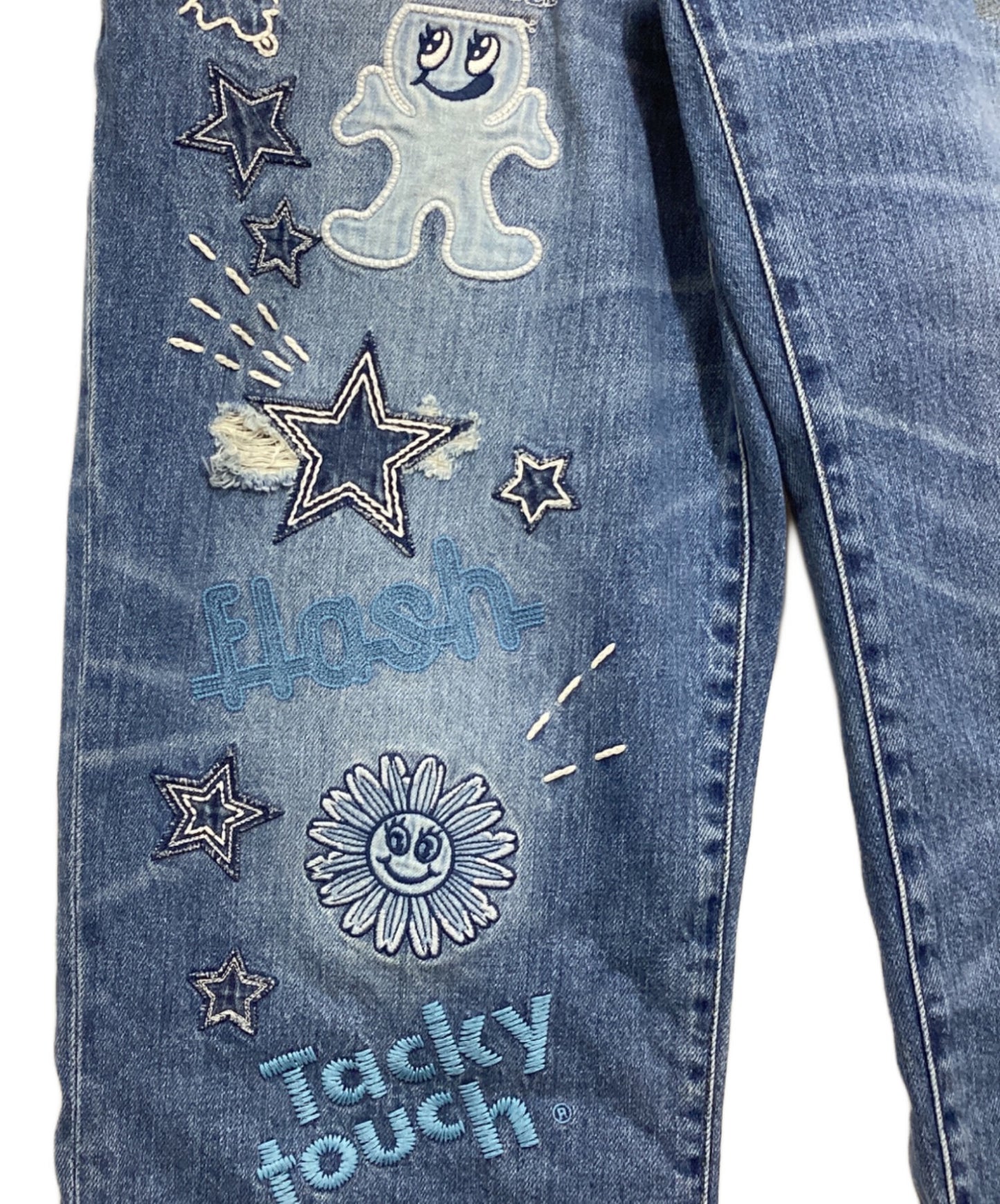 [Pre-owned] Hysteric Glamour HYS DOLL embroidered roll-up denim pants 01223AP08