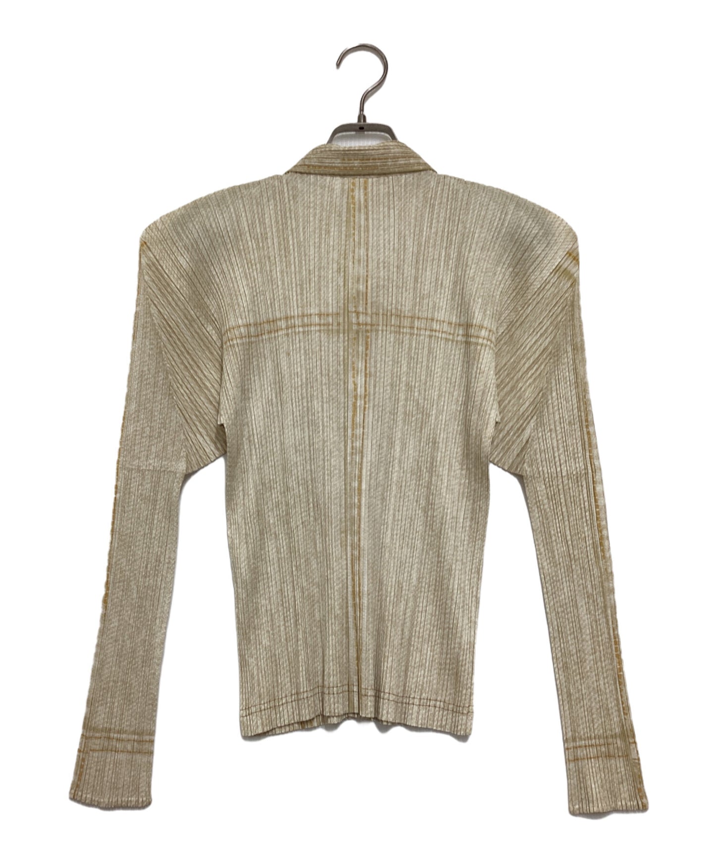 [Pre-owned] PLEATS PLEASE White denim jacket transfer pleated shirt PP97-JD062