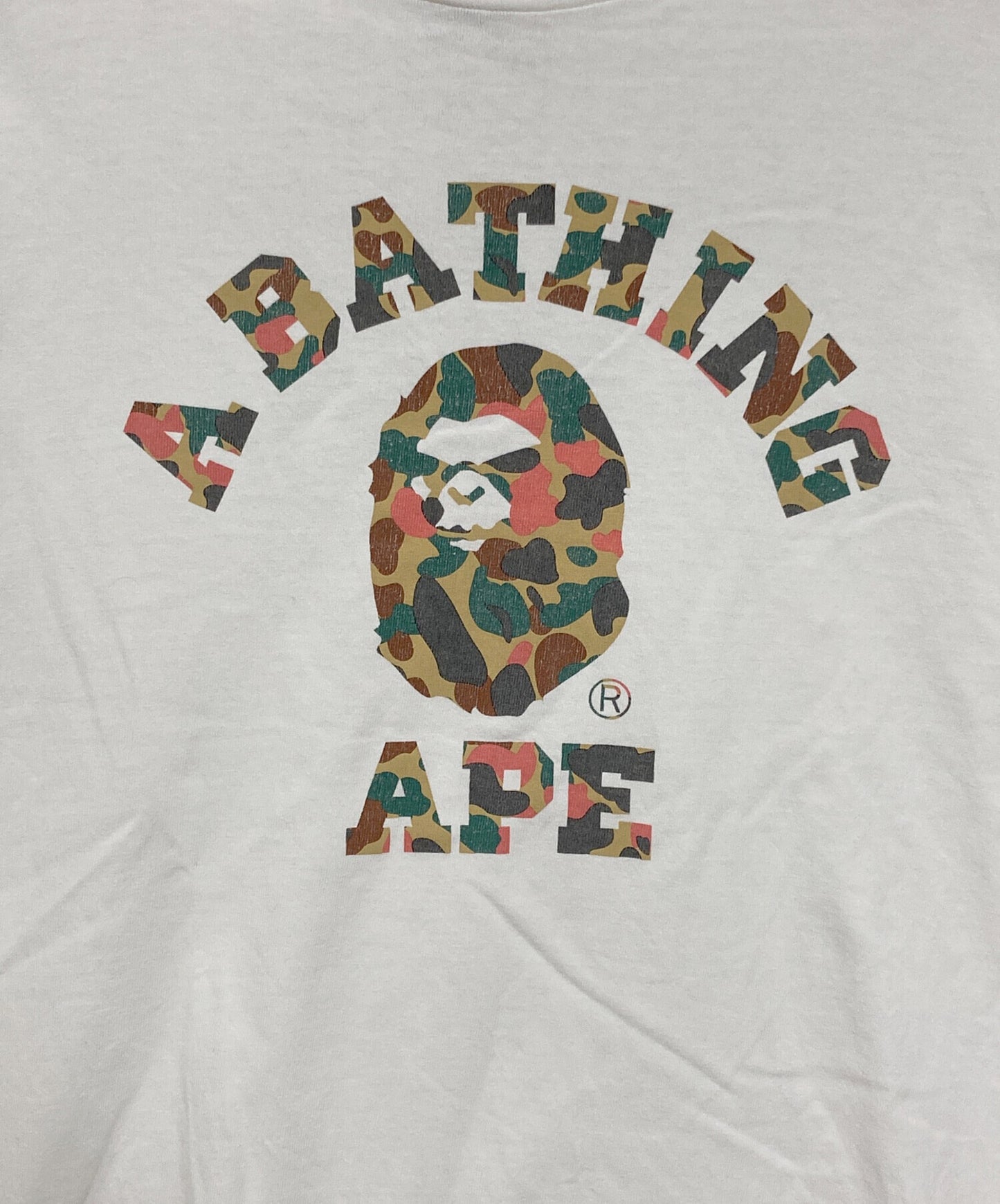 [Pre-owned] A BATHING APE Camo Logo Print T-Shirt