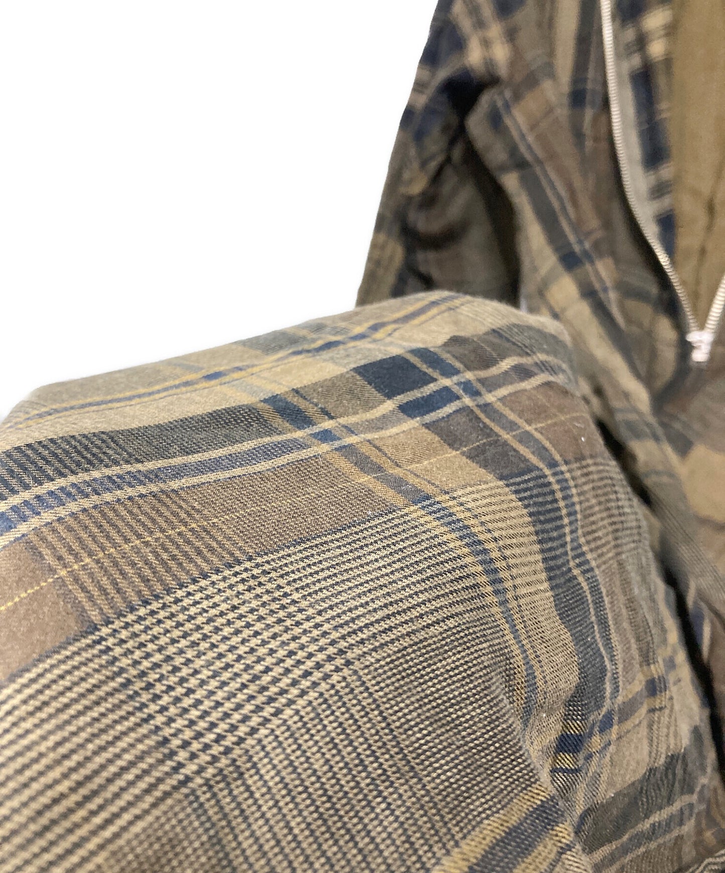 [Pre-owned] Y's TWILL CHECKED RAGLAN A LINE DRESS YX-D18-800